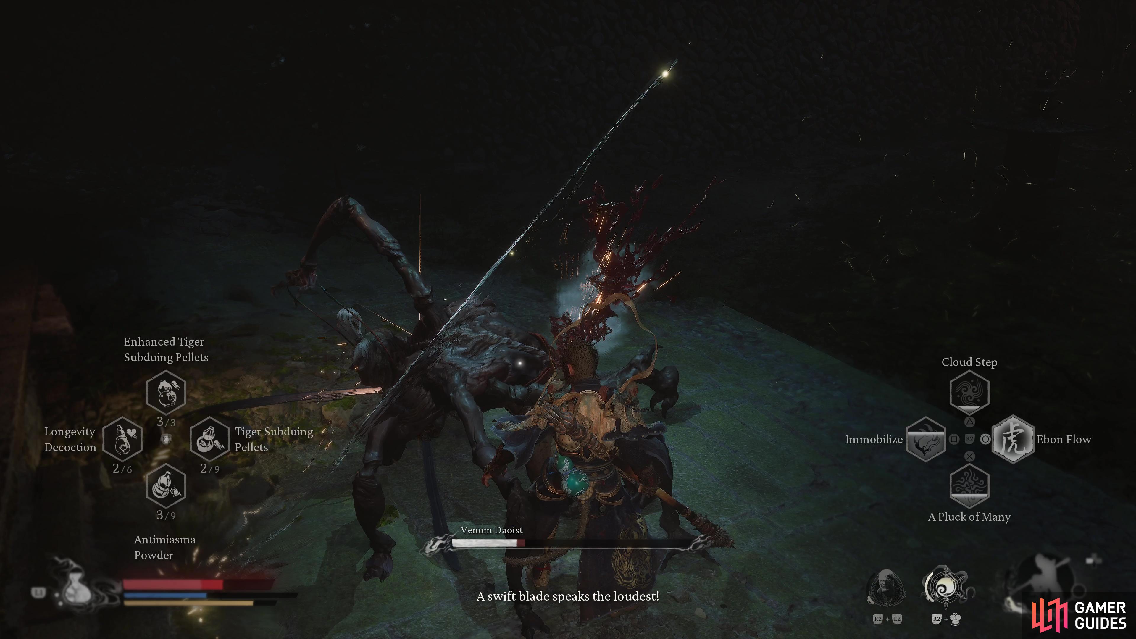 This will begin the first battle against the Venom Daoist.