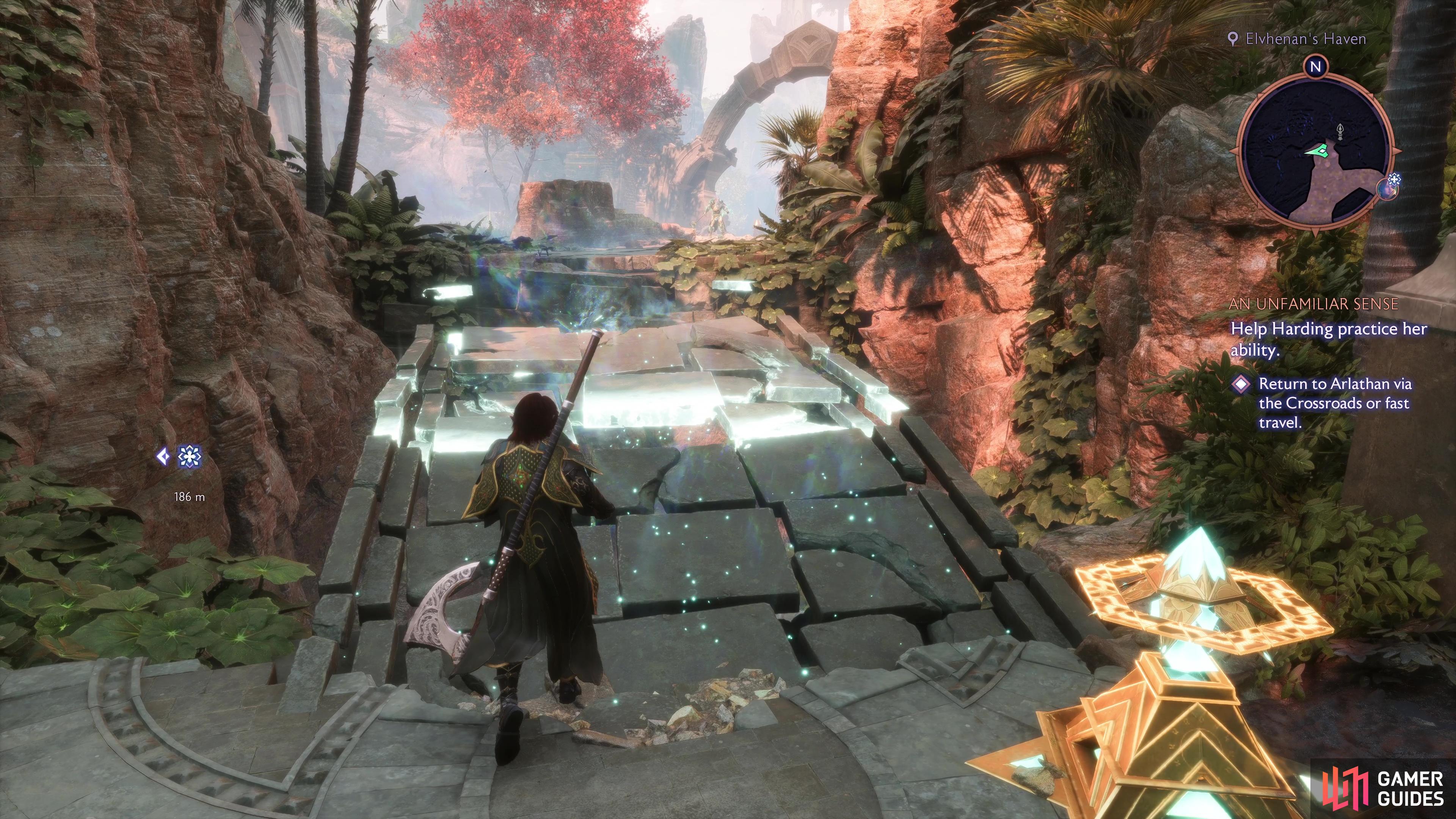 Take the bridge over in Elvhenan’s Haven to find the Gate.