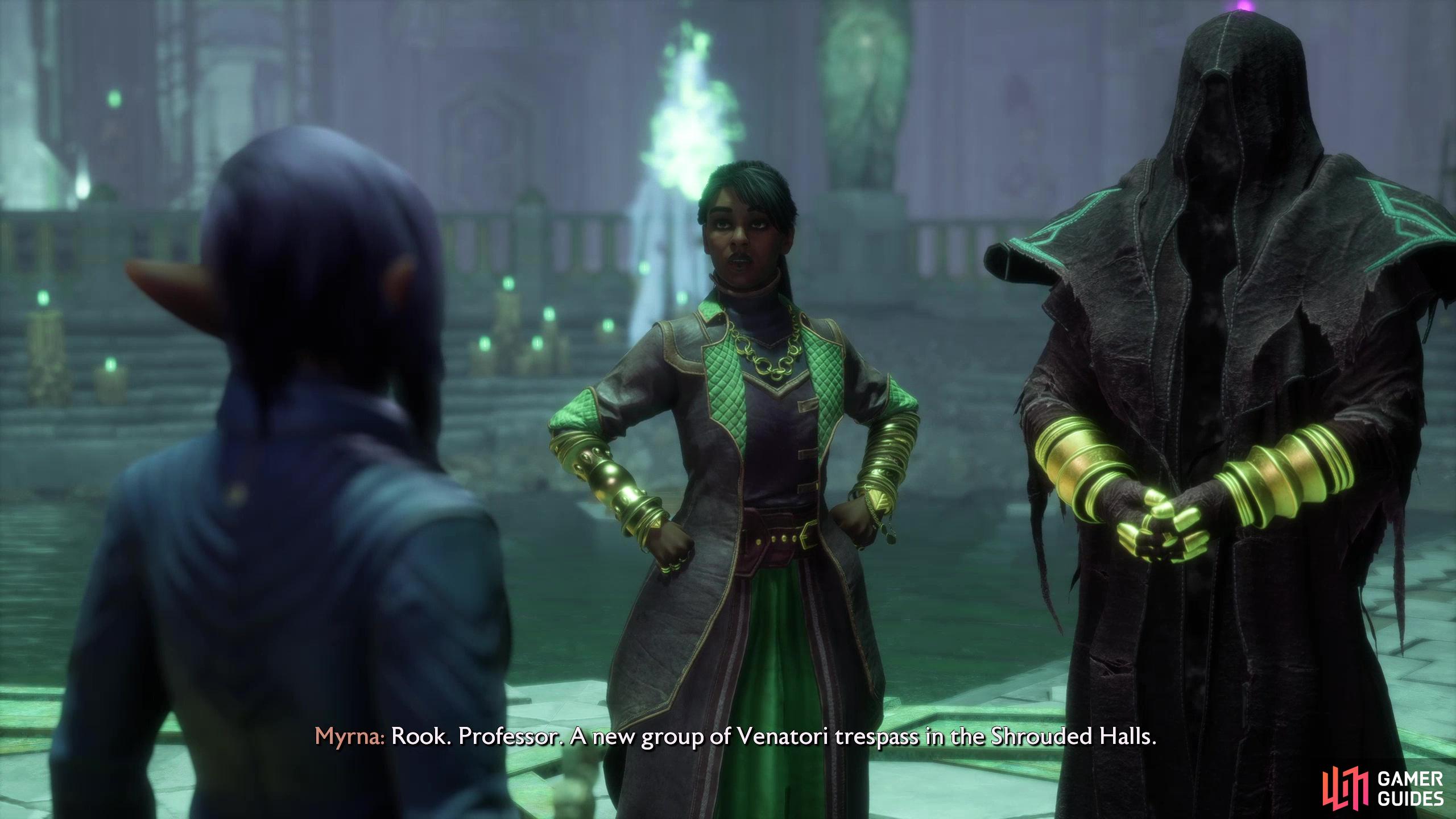 Recruit Emmrich, then return to the Necropolis and talk to Myrna and Vorgoth to start this quest.