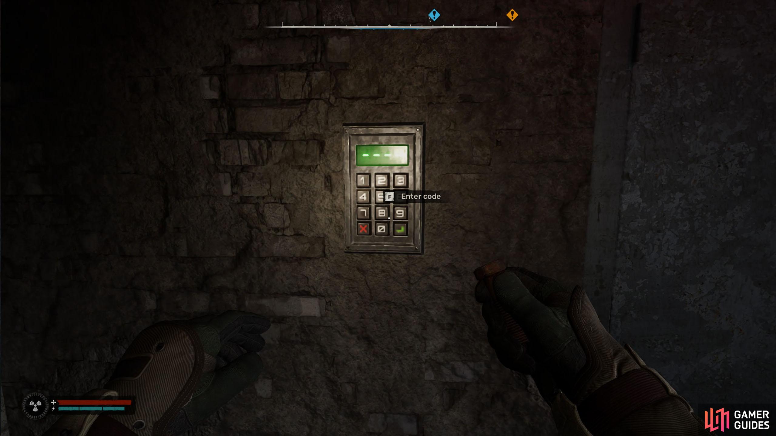 Enter the code obtained from Peat to enter the bunker.