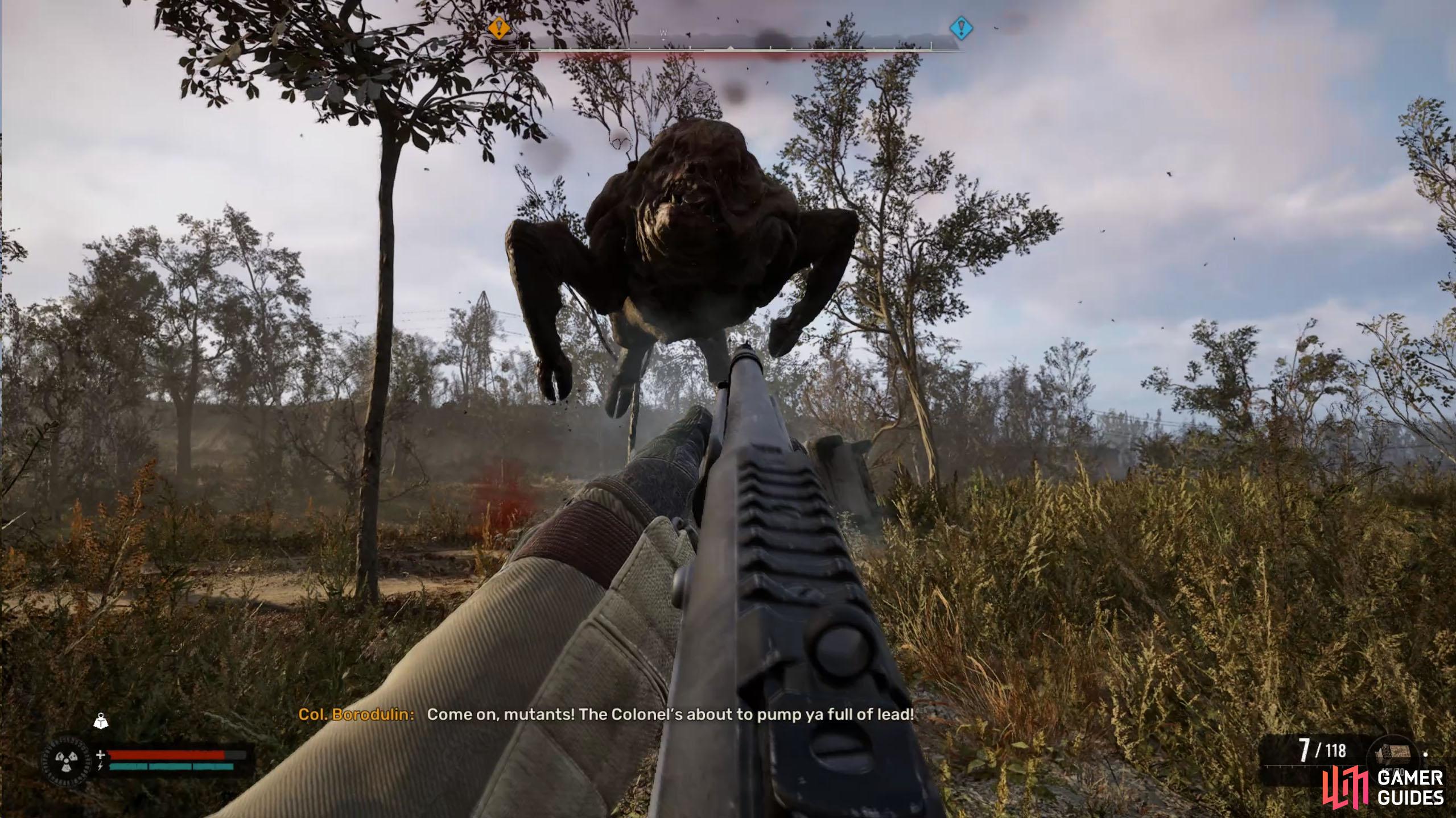 Help him with his hunt until you become the hunted.
