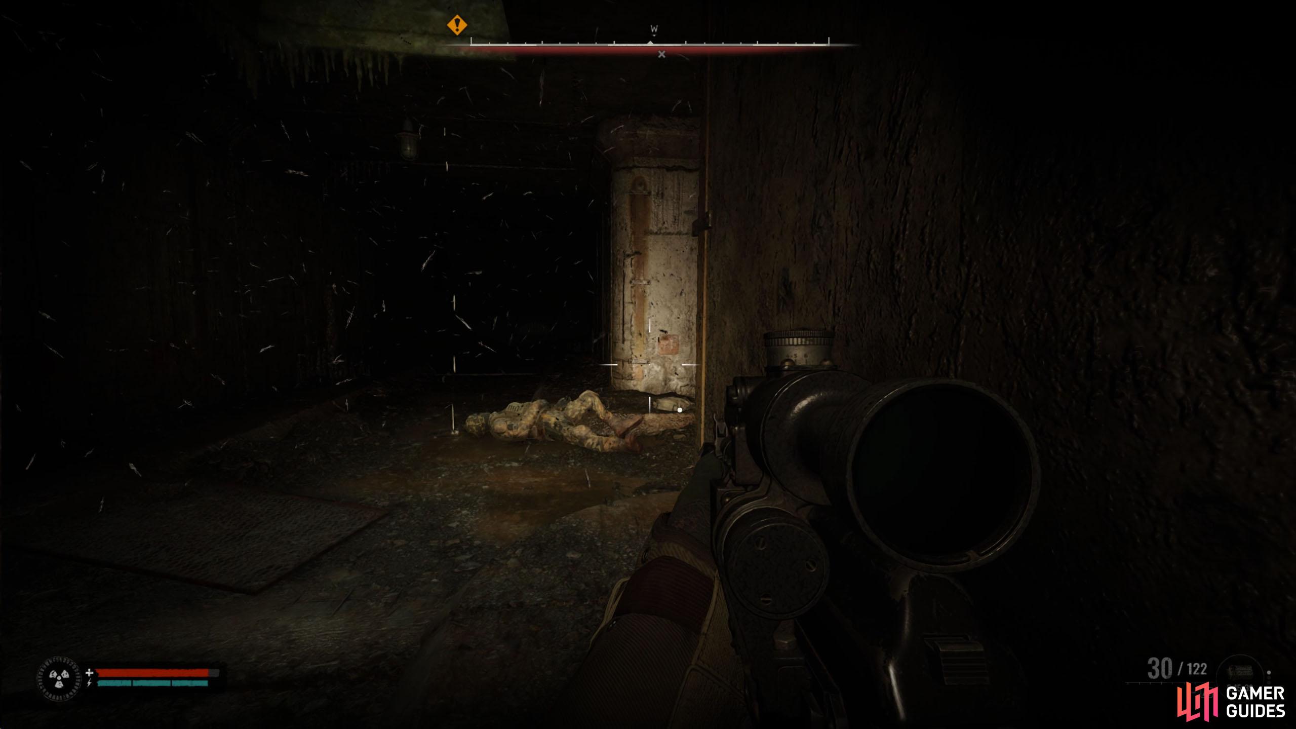 Be careful of the anomaly near the corpse in the tunnel.
