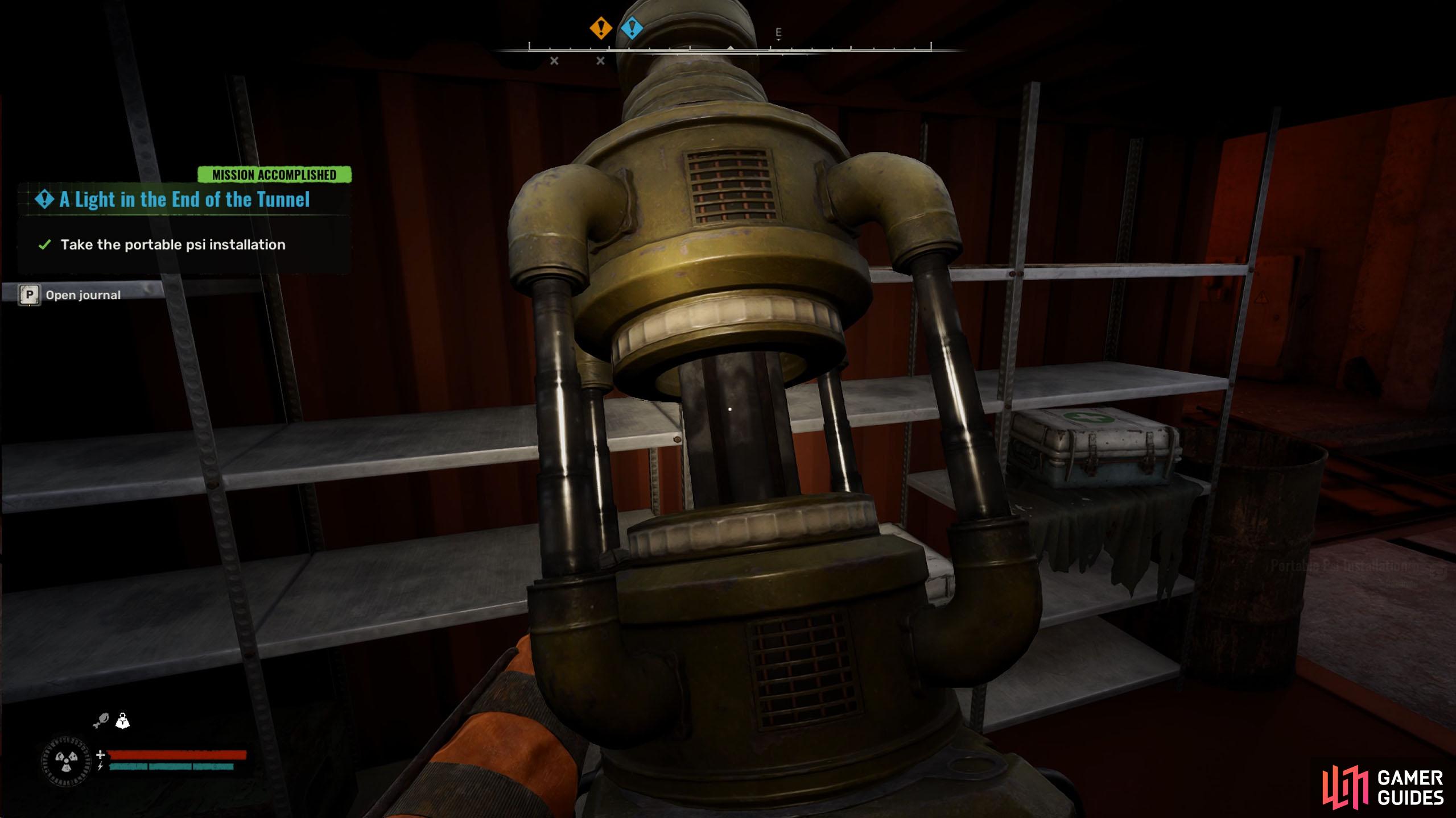 After disabling it, pick up the emitter.
