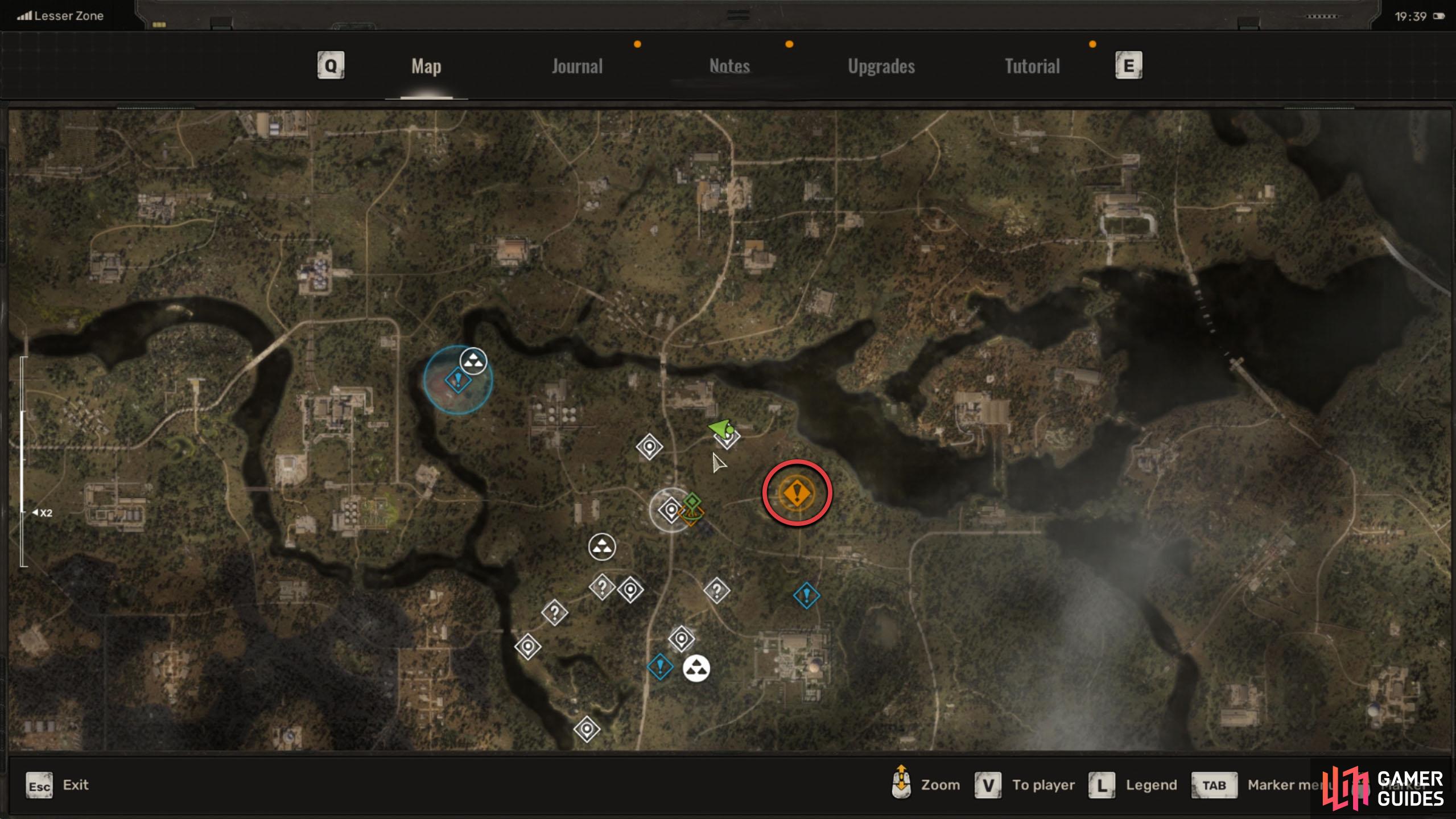 From the warehouse, head southeast to reach the farmstead.