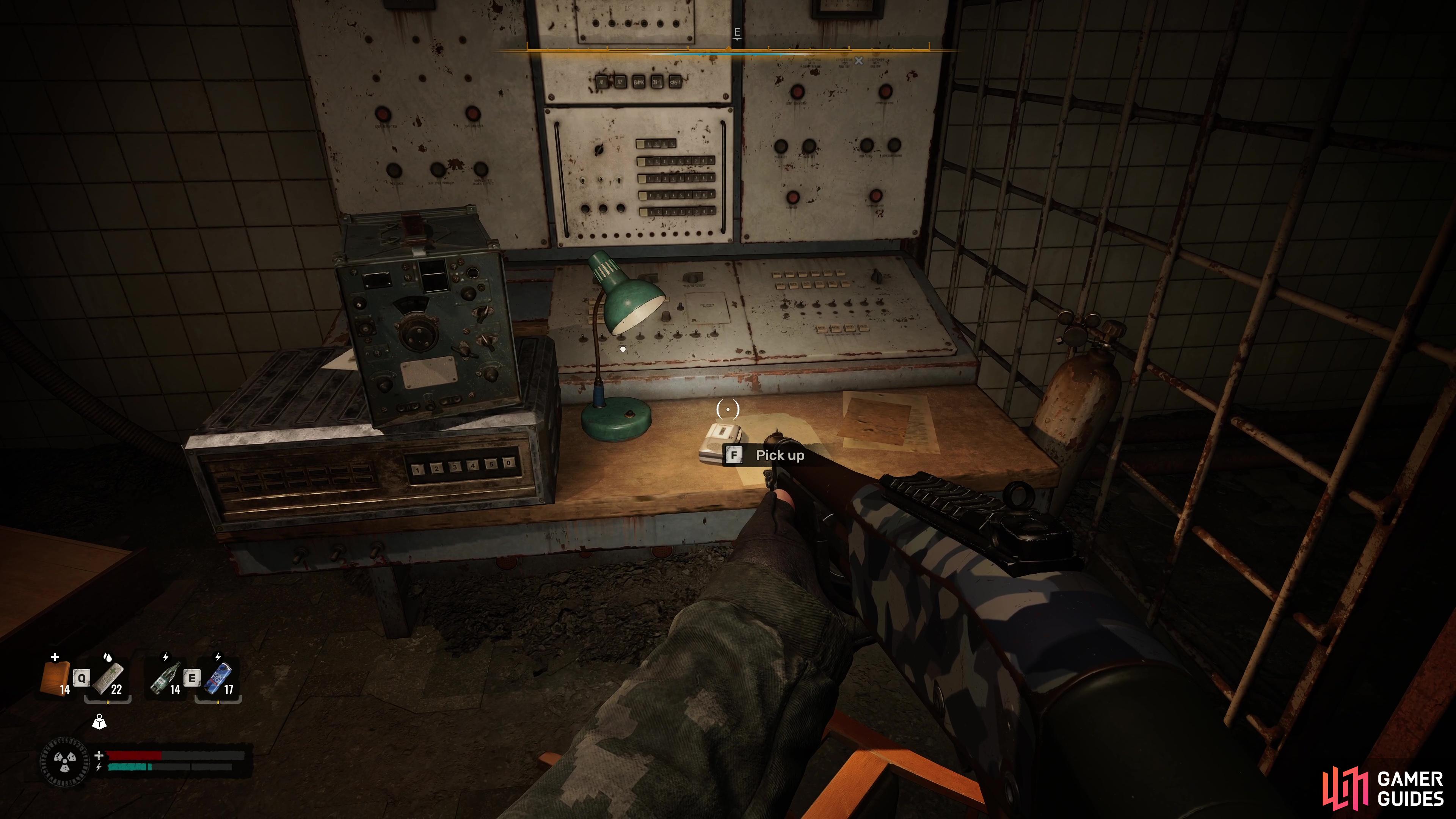 The tape recorder with the information on Nestor is found in the room the Bloodsucker came from.