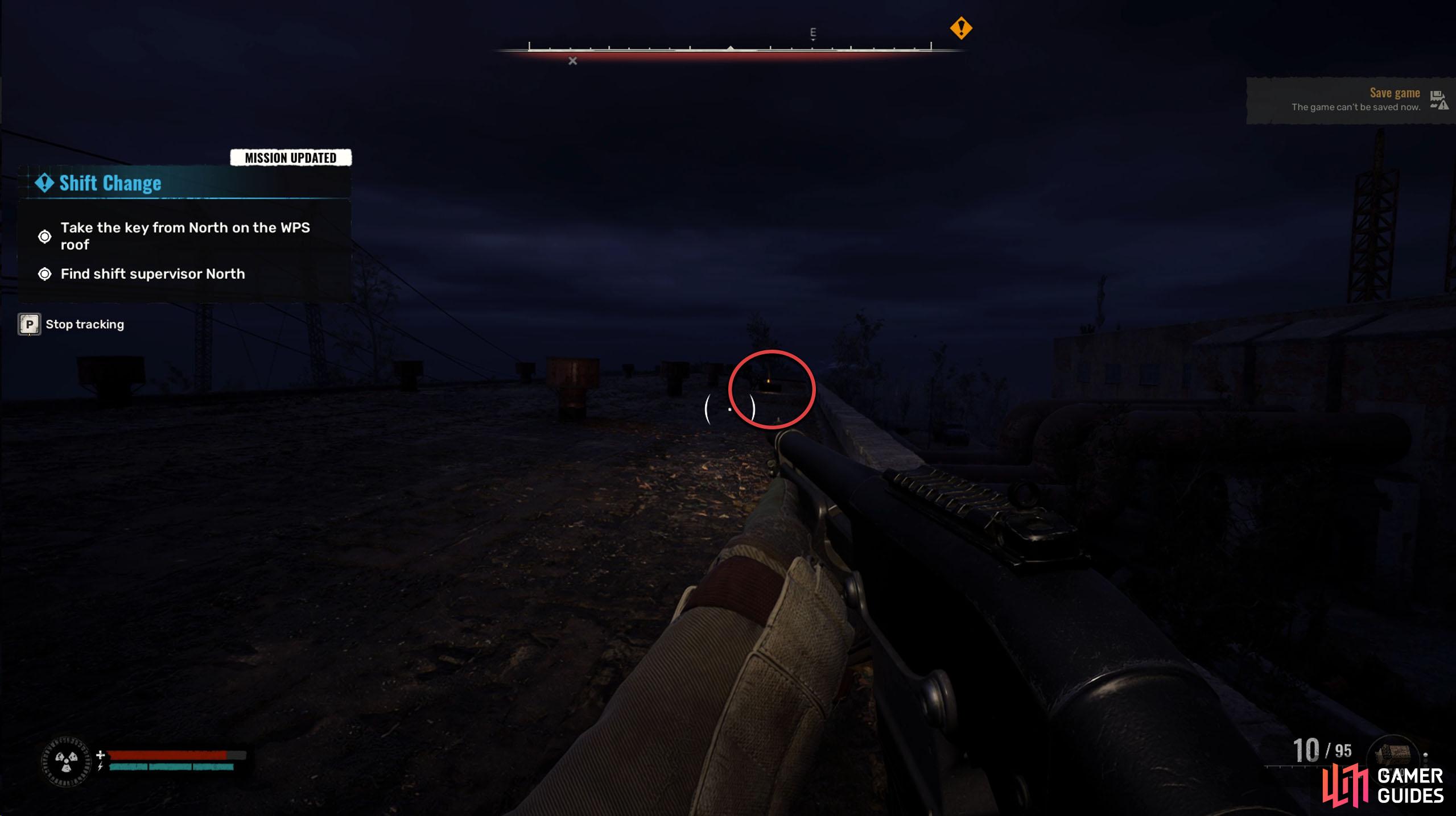 Head toward the lantern in the east.