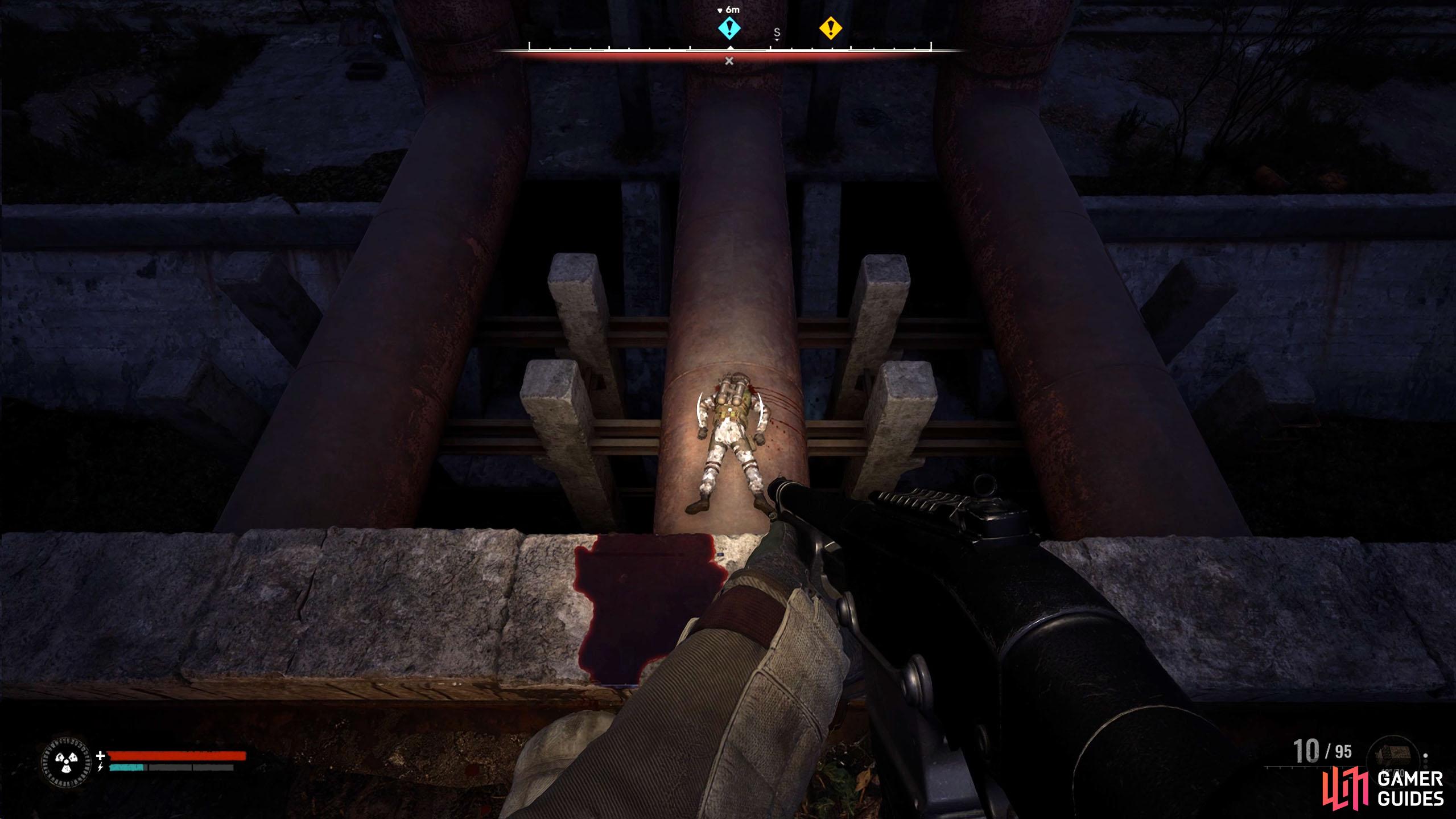 Look below to find North’s corpse.