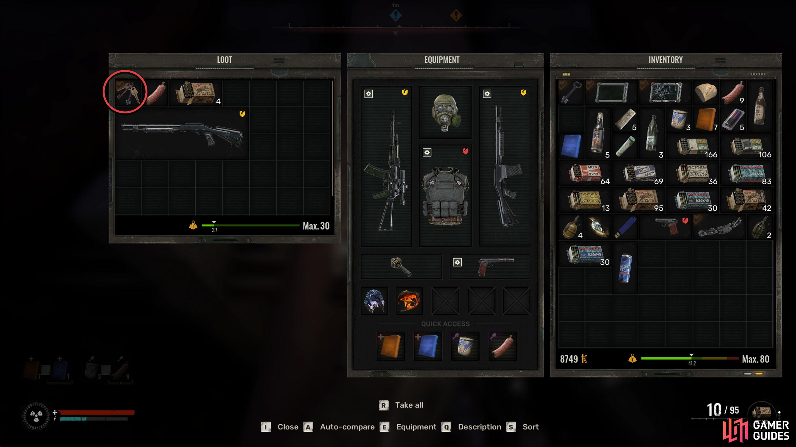 Loot the corpse for the basement keys.