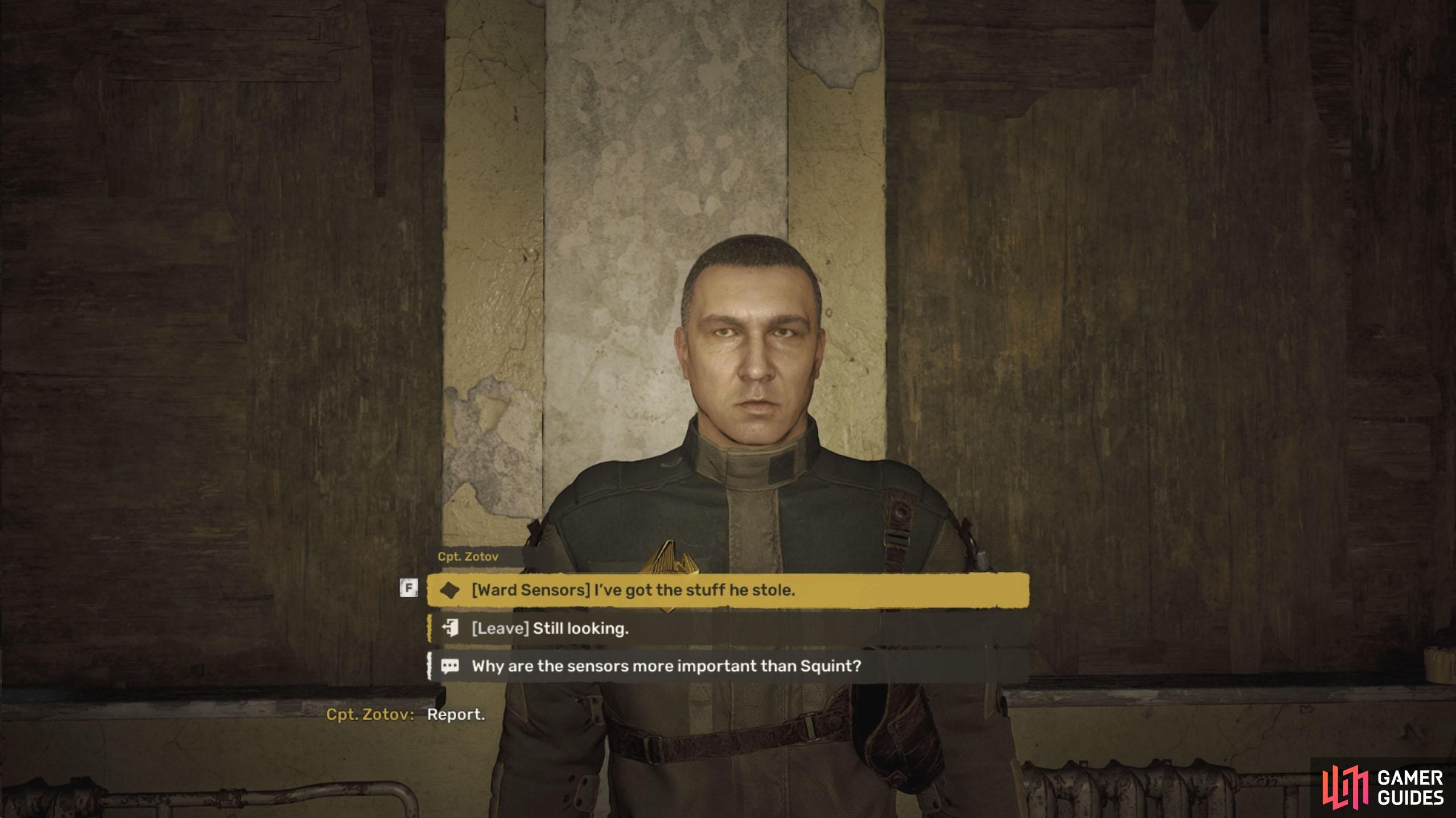 However, Captain Zotov will help you get into the sphere easier, which is required for the following mission.