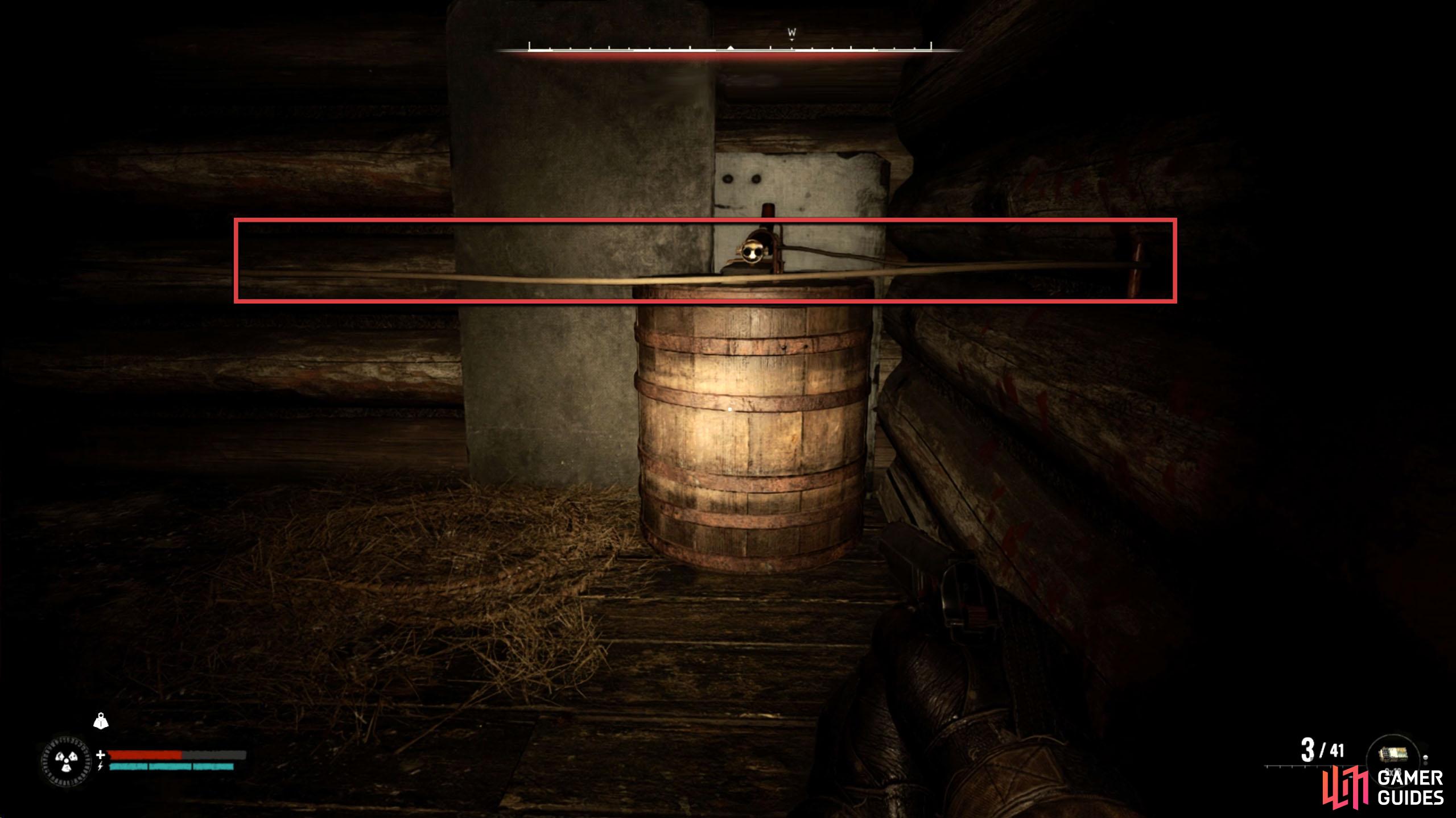 Make your way to the top of the Old Mill while disarming the traps along the way. The first trap will at the top of the first set of stairs.