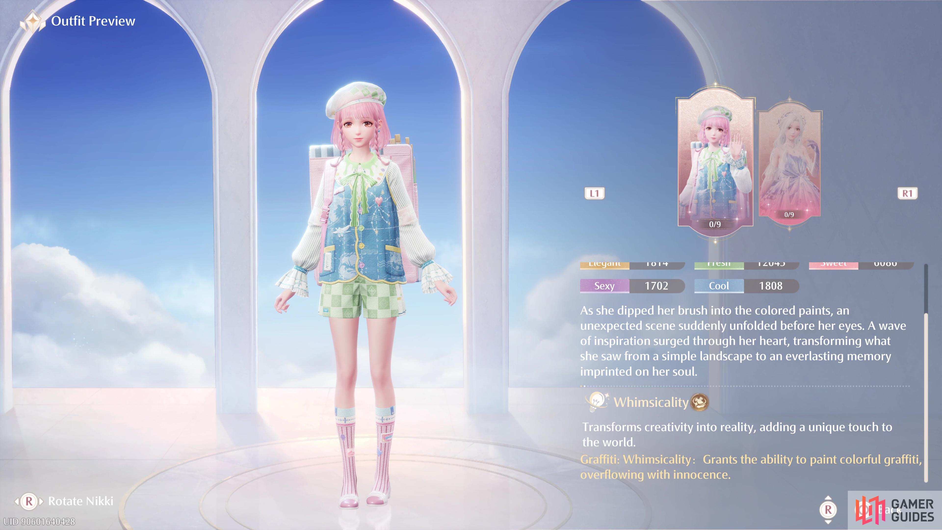 Flowing Colors is the 4 Star Outfit for the Butterfly Dream banner.