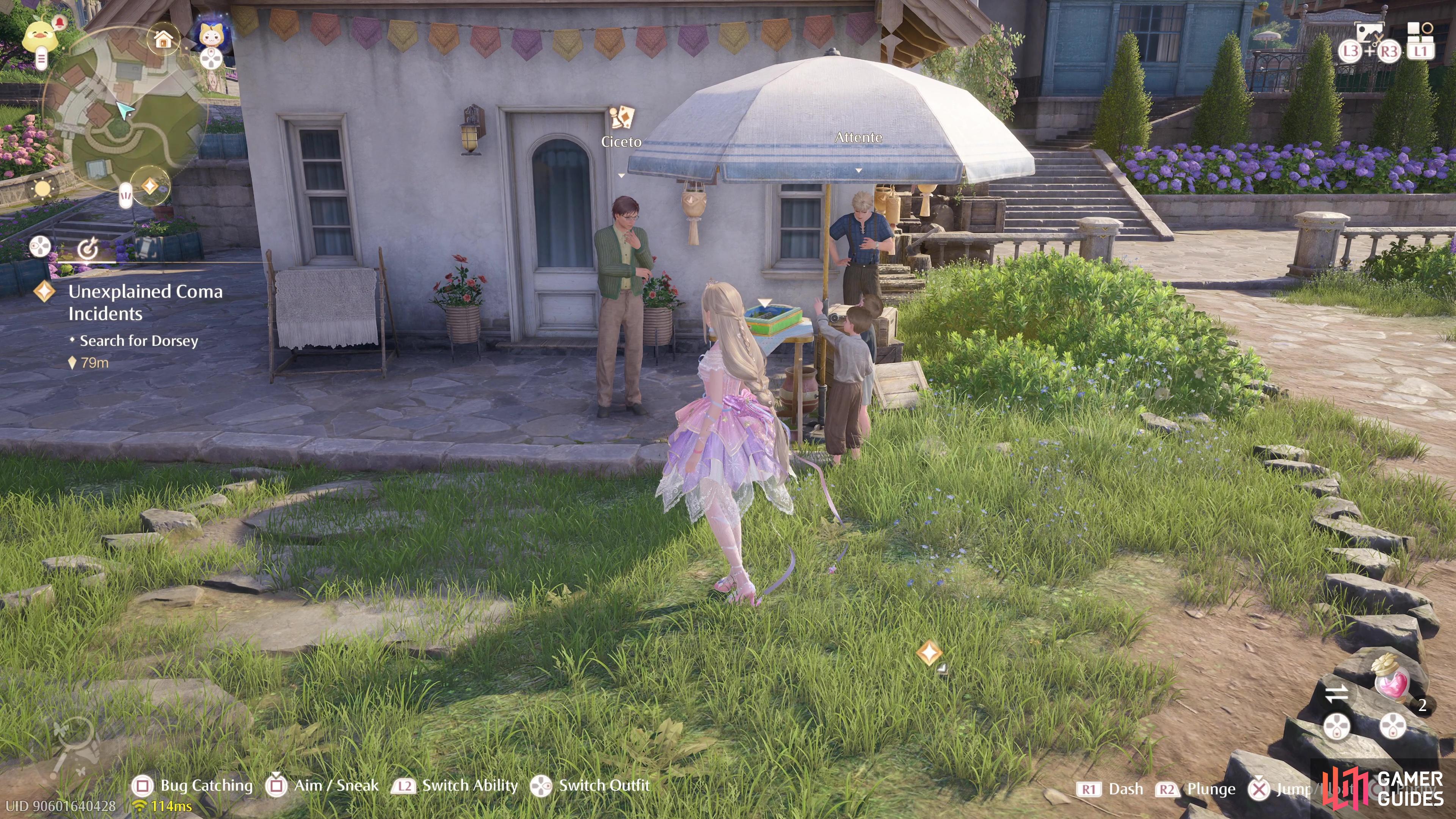 Speaking to him will unlock the Folklore Guide.