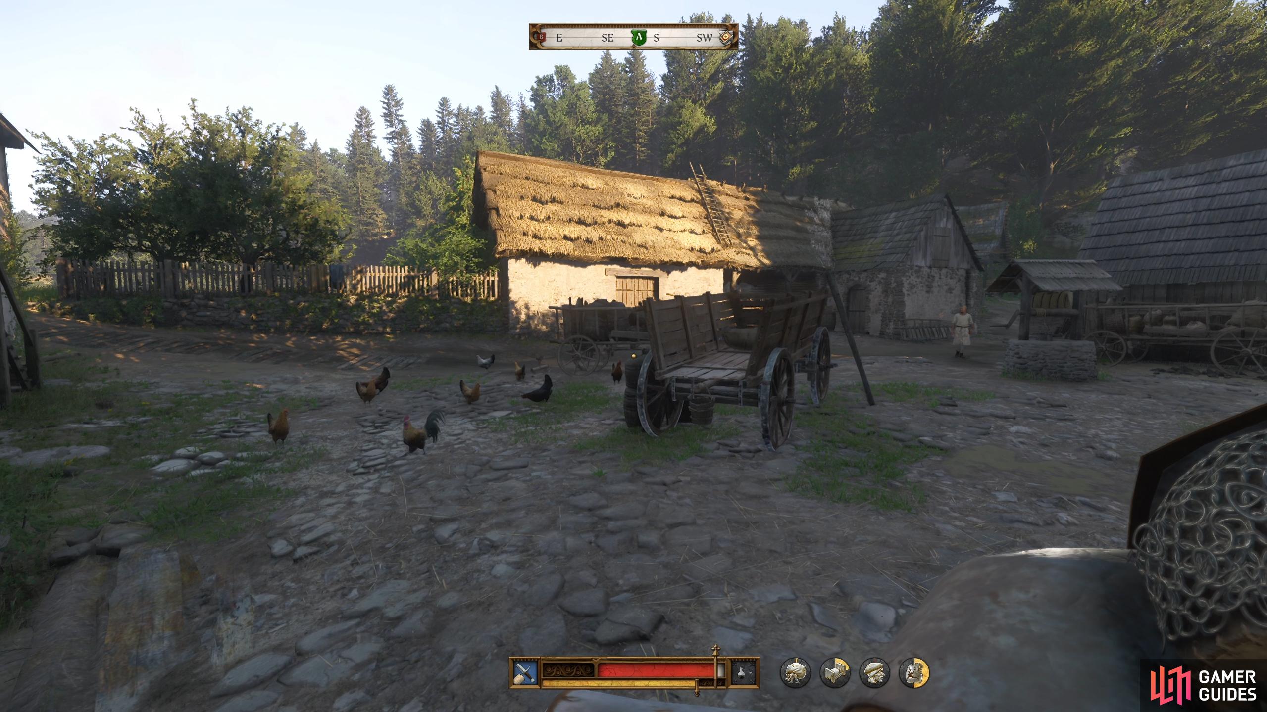 You’ll find the Wagon opposite the Miller’s place.