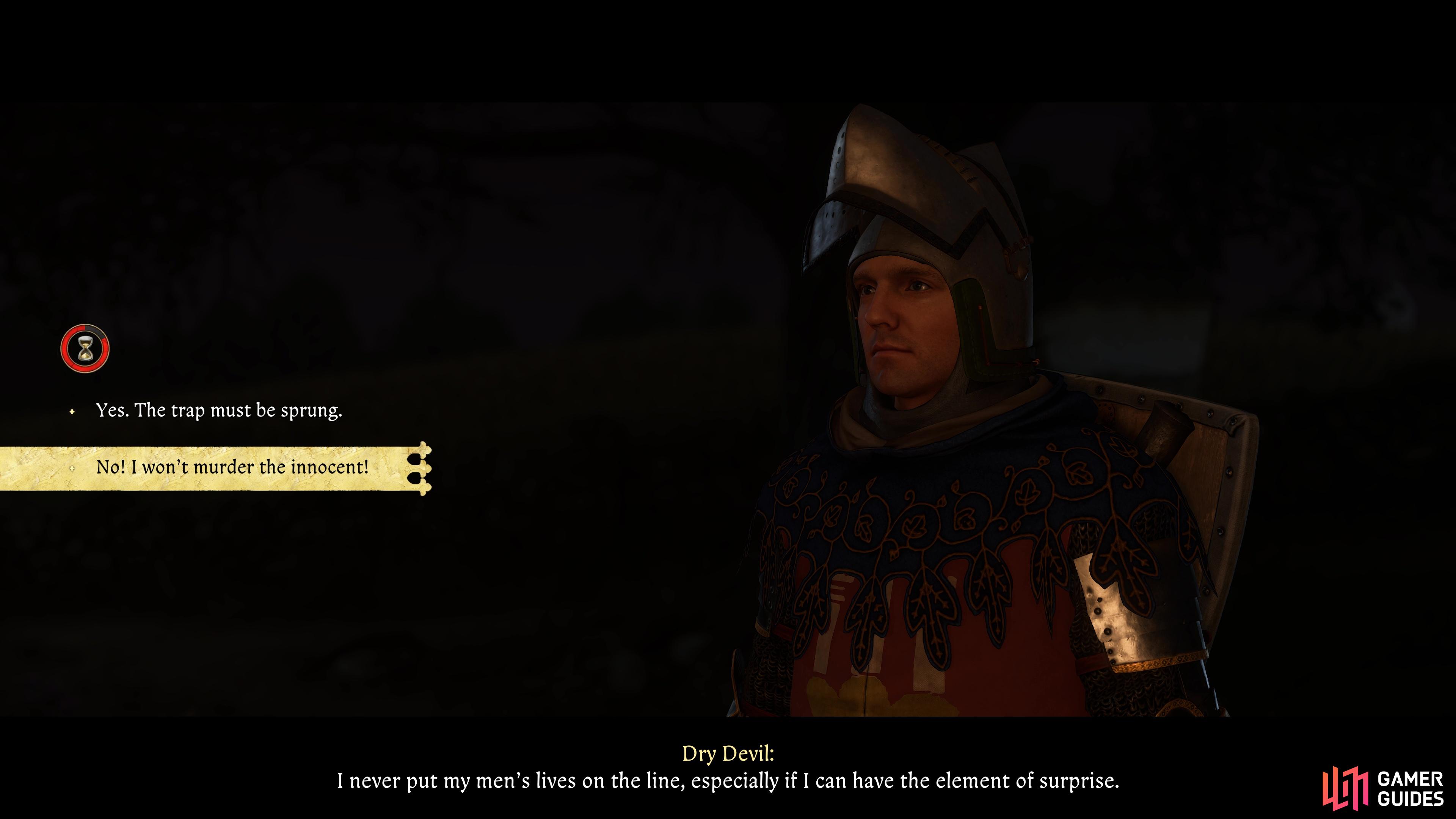 Refuse to torch the village if you want to get the No Good Deed Trophy/Achievement.