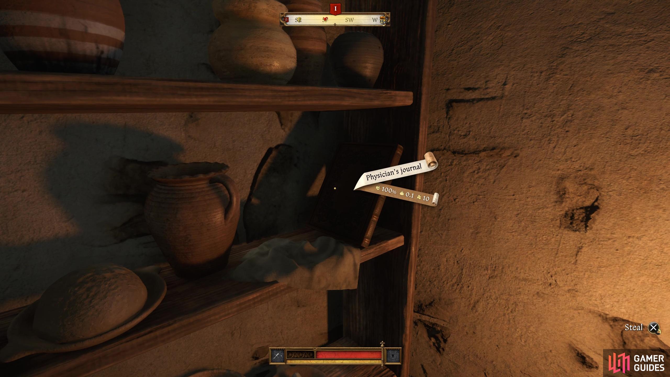 and read the Physicians Journal in the Alchemy Room to learn the Digestive Potion Recipe.