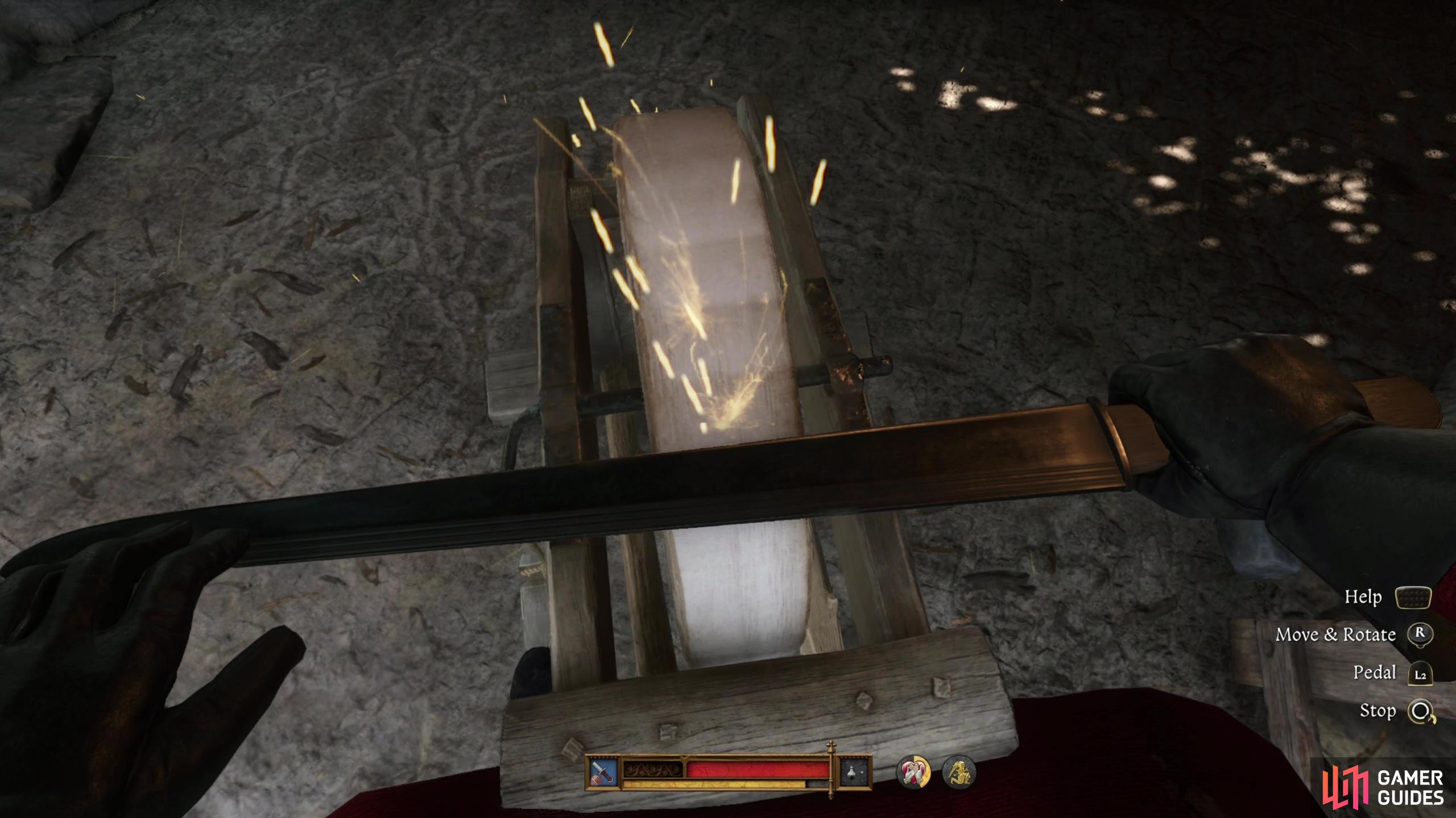 You can use a grindstone to sharpen your weapons, which counts as another minigame separate from smithing.