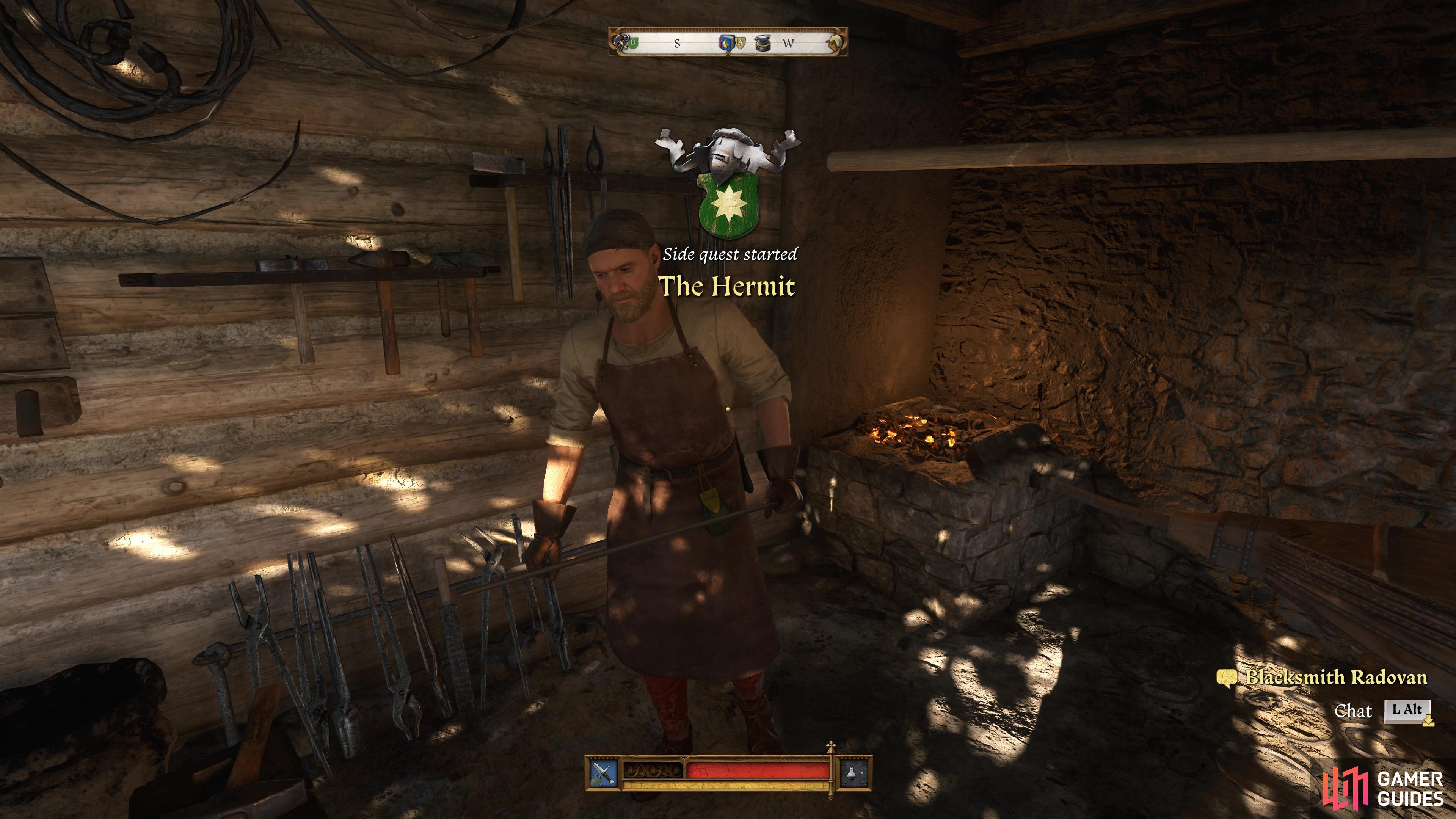 The Hermit is a side quest for the Blacksmith in Kingdom Come: Deliverance II.