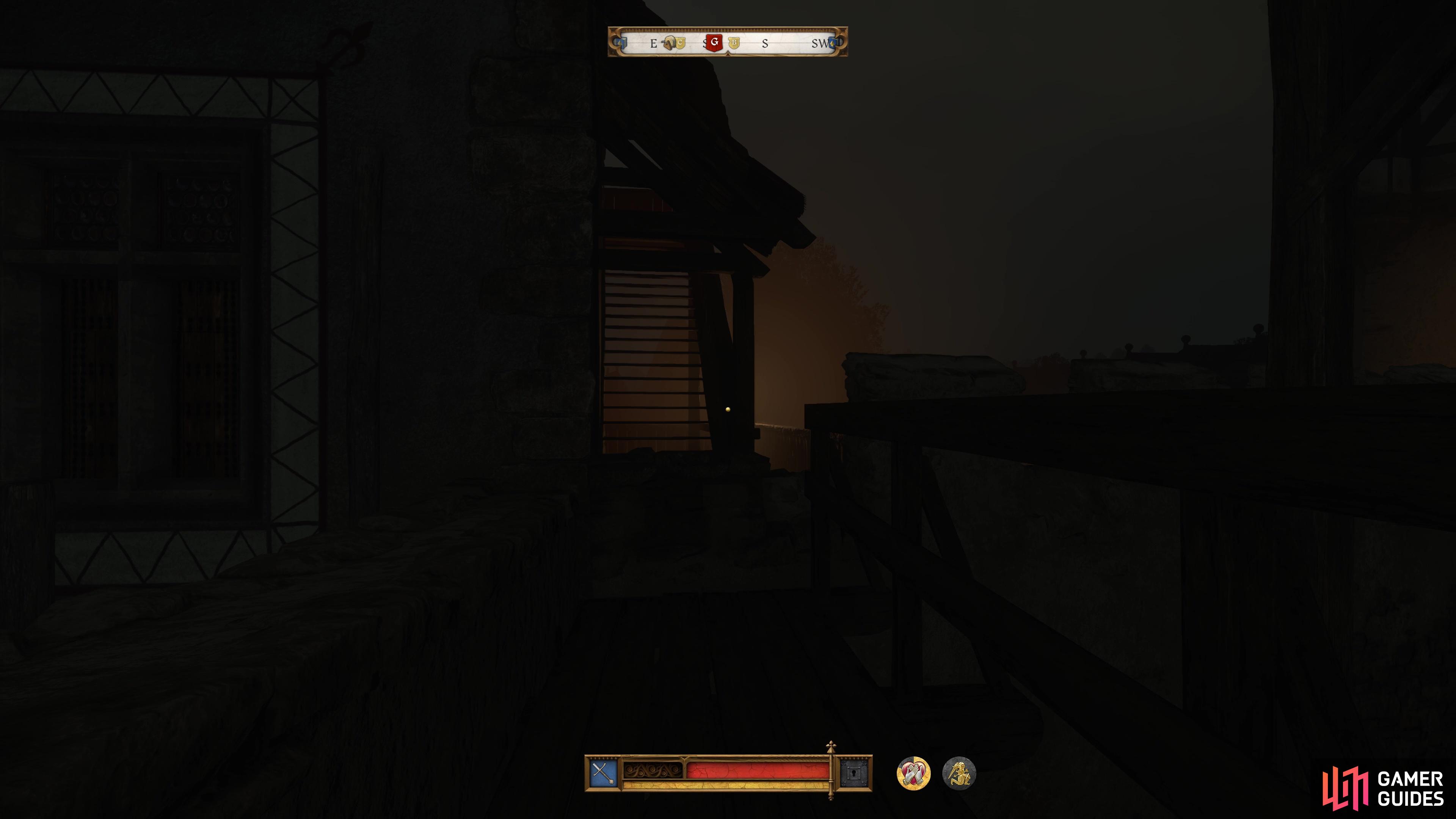 Then mantle over this to reach where the guards are.