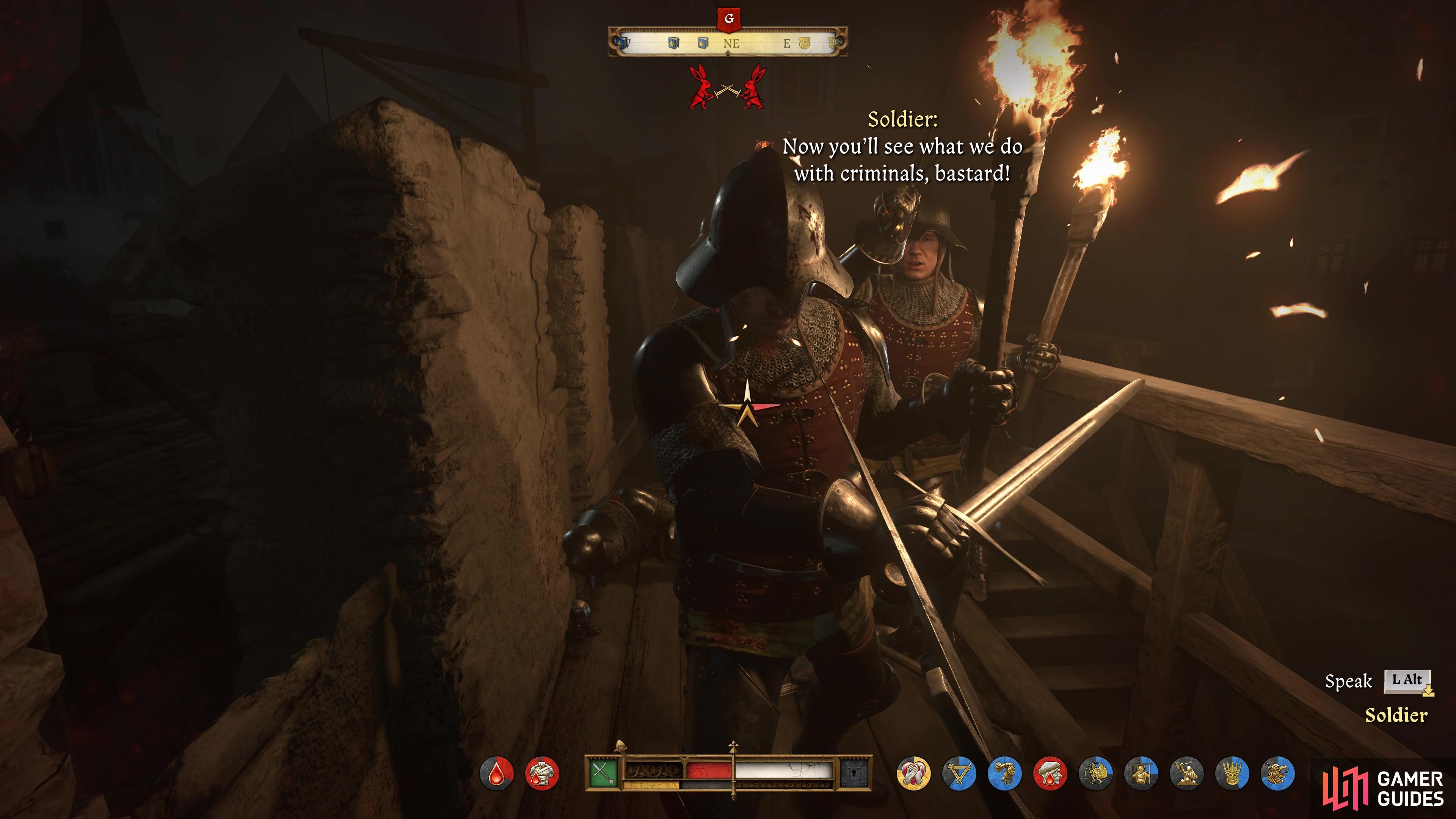 Or lure the guards up here and kill them one-by-one.