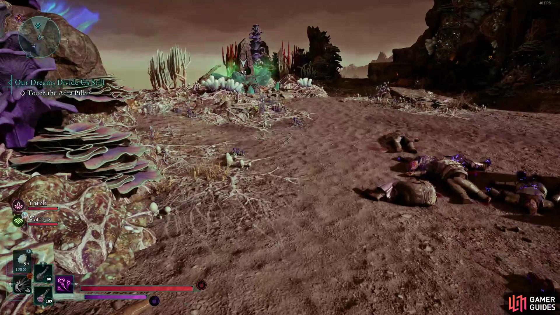 Head past the Adra Pillar.