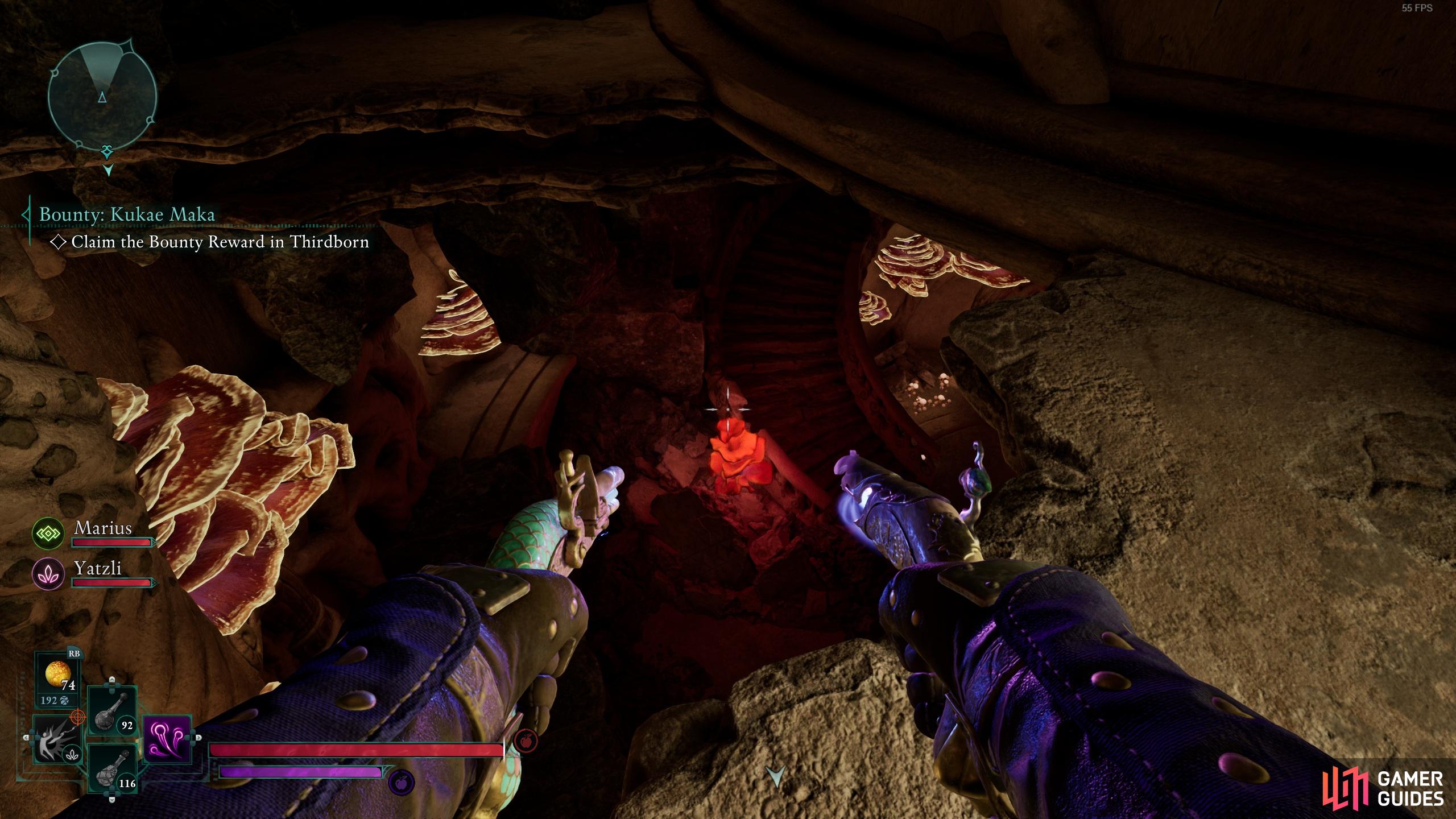Head into the hole for your reward.