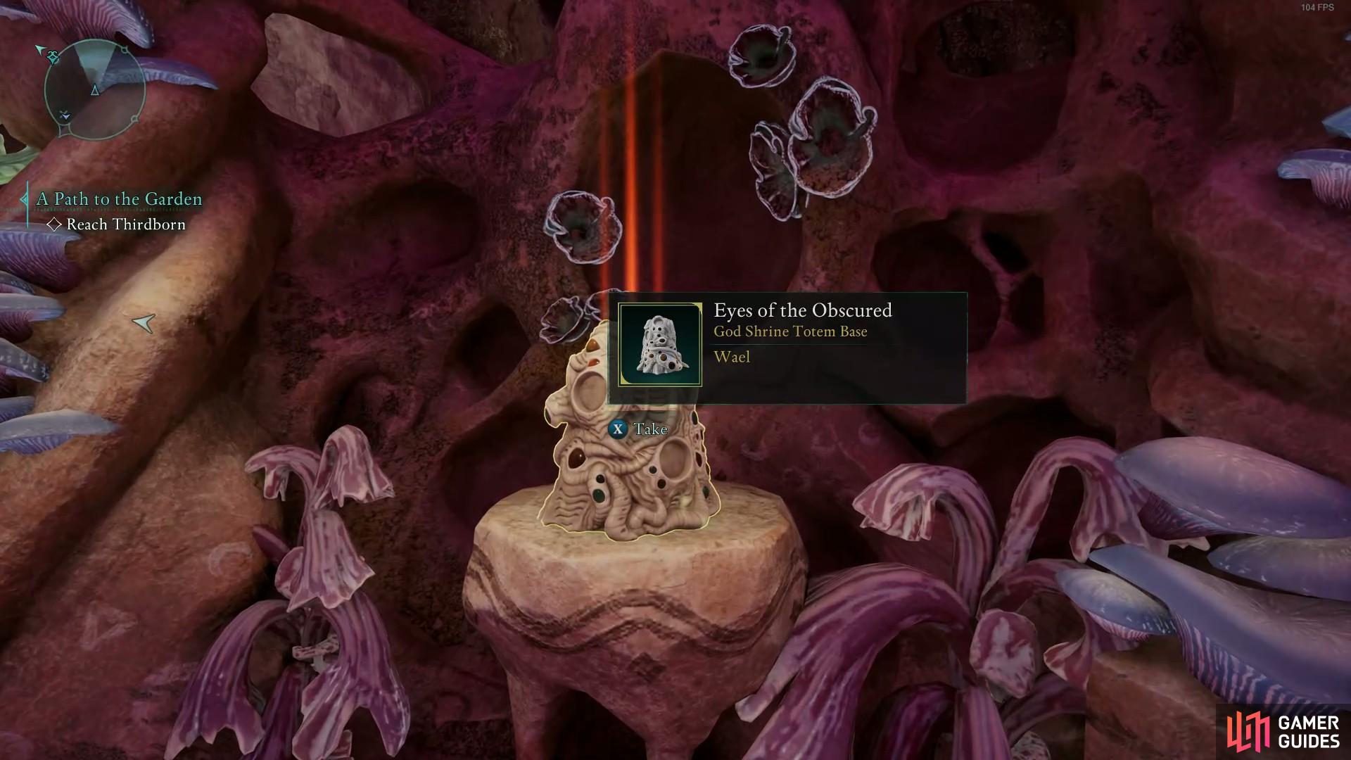 Pick up the totem core on the pedestal.