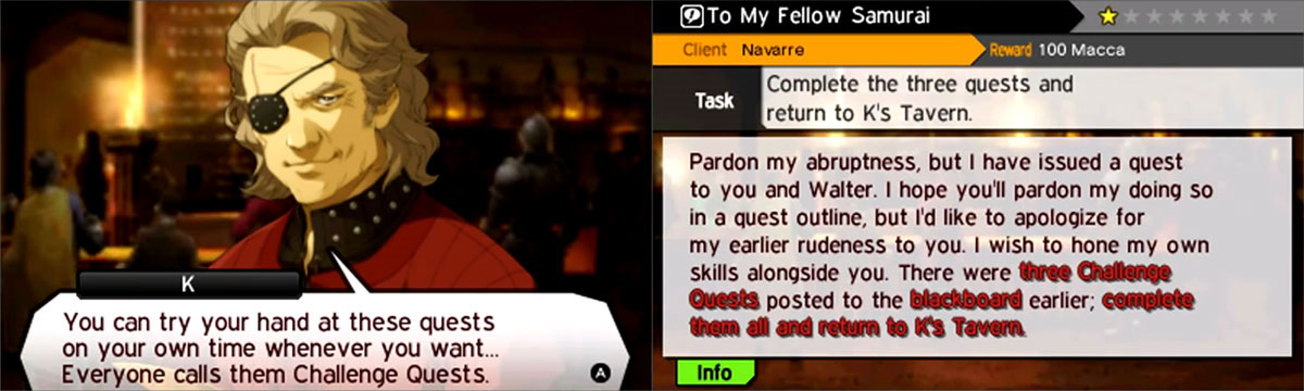 Challenge Quests are optional missions that you can complete at any time. Although, deceptively, some are required to progress the story, like these current three.