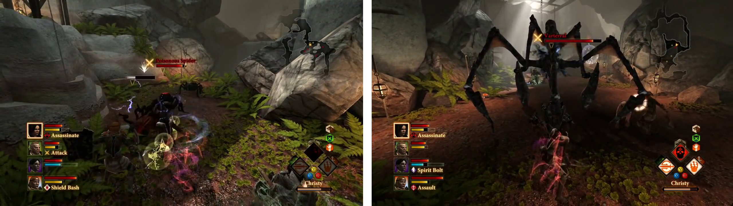 Move through the Mountain Cave, killing enemies as you go (left). Eventually you will encounter another varterral (right).