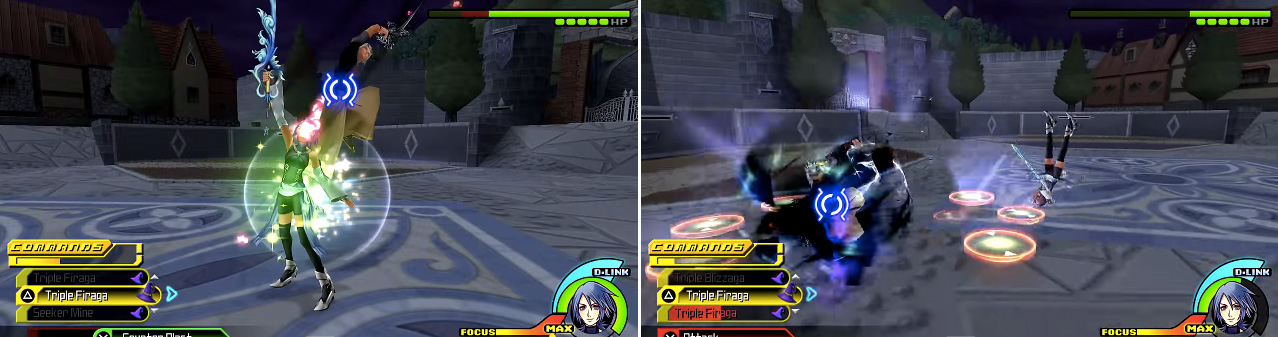 Counter Blast (left) is useful in the first part of the fight as Terra is so fast. He can also dash through any mine attacks (right) so that isn’t the best tactic.