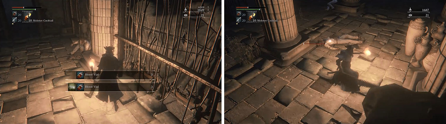 Collect the items in the cells and make sure to kill the enemies pretending to be dead.
