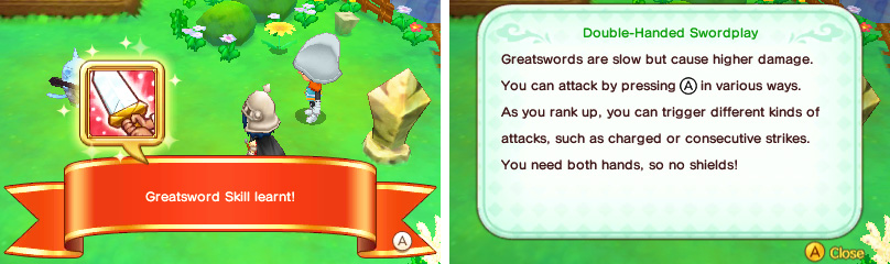 Greatswords are powerful weapons offering little defence.