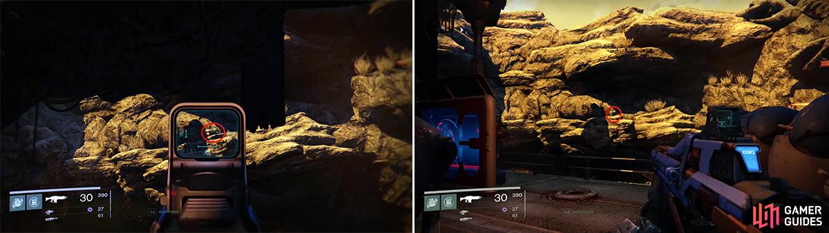 Look for the chest on the ledge here. Go to higher ground to be able to jump over to it.