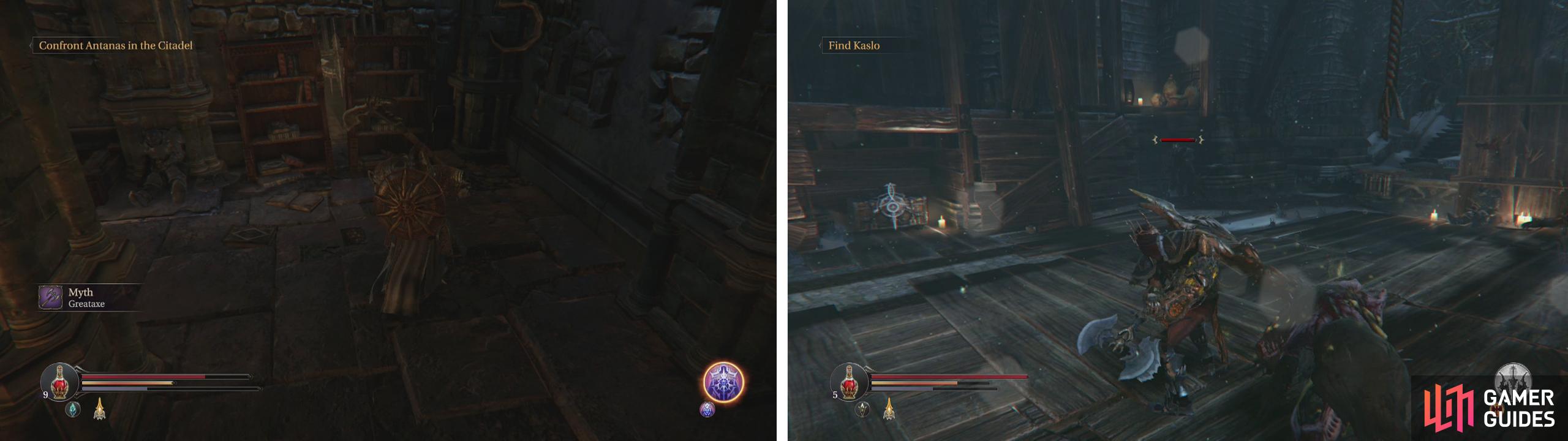 There is a hidden room behind the bookcases in the very first area (left). There is another Empty Bottle in a rune-locked chest to the left of the path to the Cemetary (right).