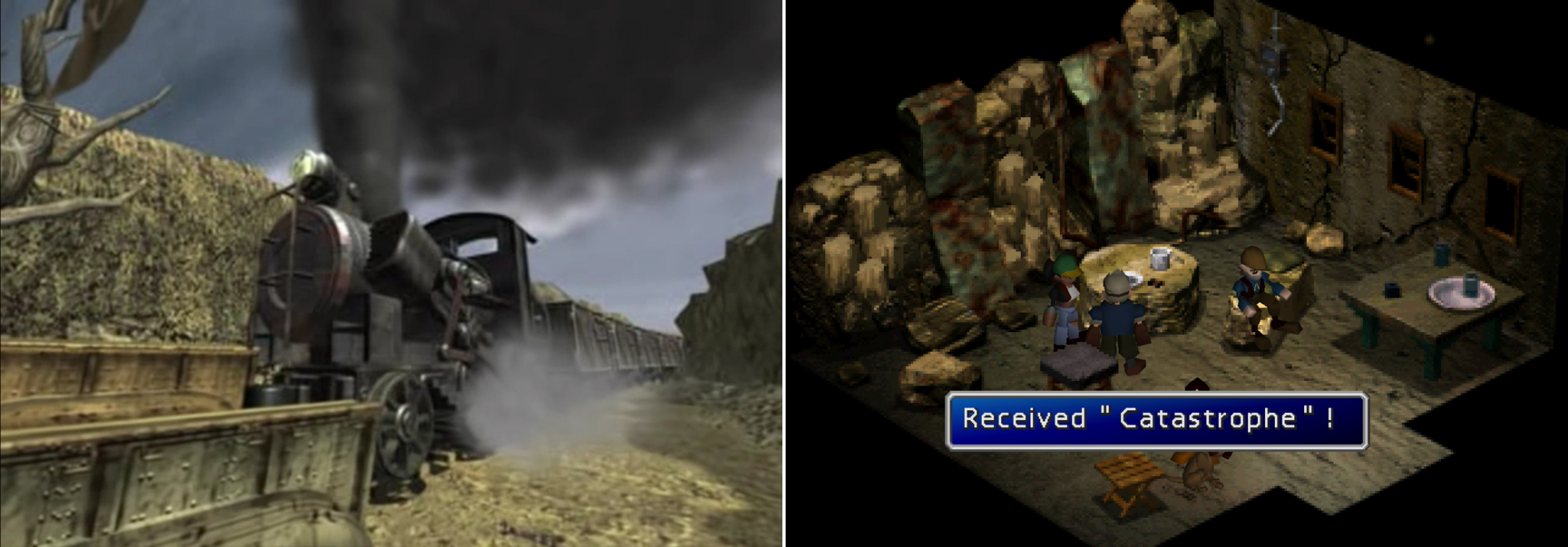 Defeat the Shinra guards and stop the train before it crashes into North Corel (left). For doing so you’ll be generously rewarded by the townsfolk (right).