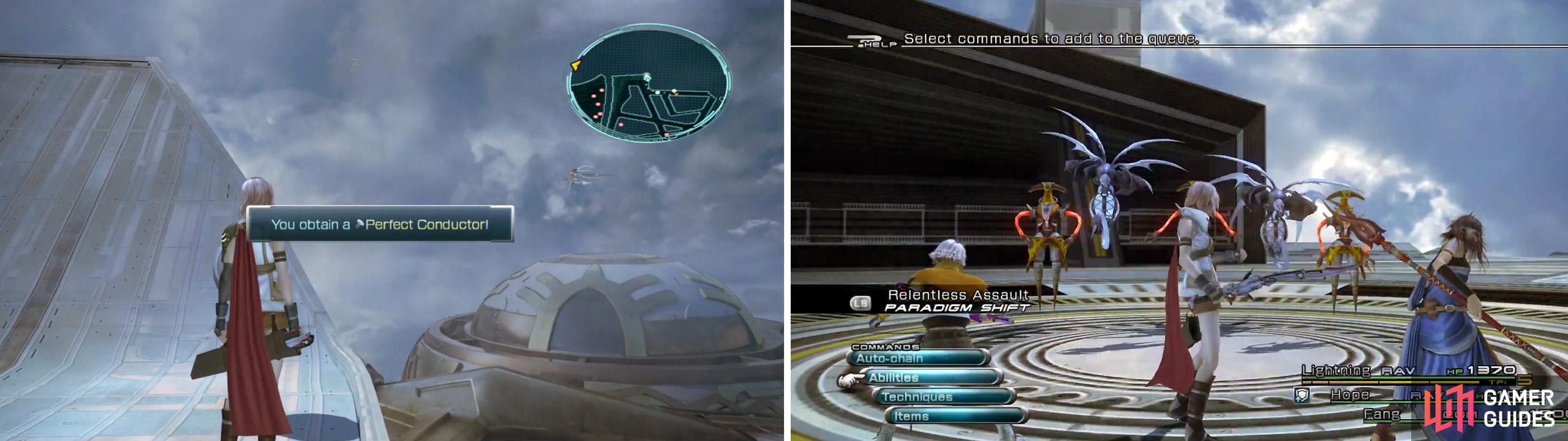 Perfect conductor location (left) and the 2x Vespid Soldier/ 3x Deck Drone battle (right).