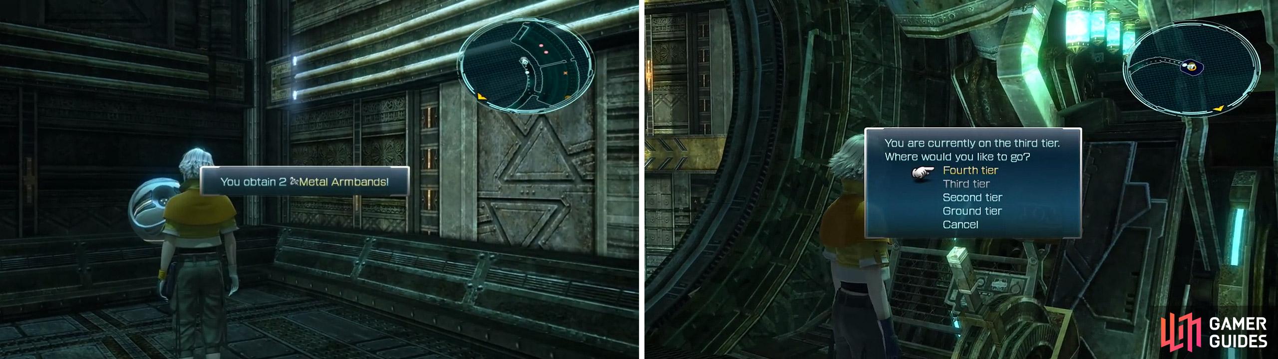 2x Metal Armband (left) location and after, call the elevator and take it to 4th floor (right).