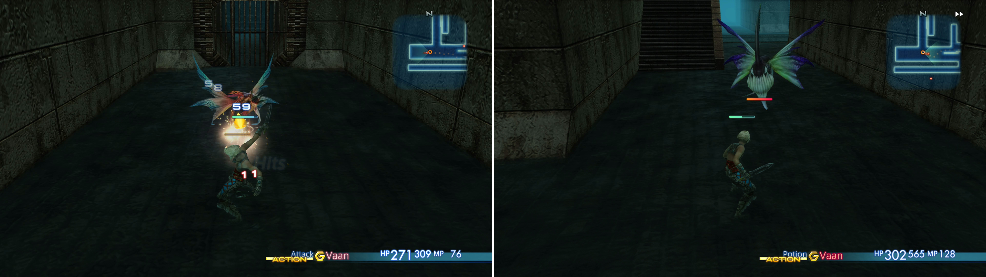 Normally you’ll spawn encounter the docile Ichthon (left), but there’s a chance that instead of an Ichthon the Rare Game Razorfin will spawn (right).