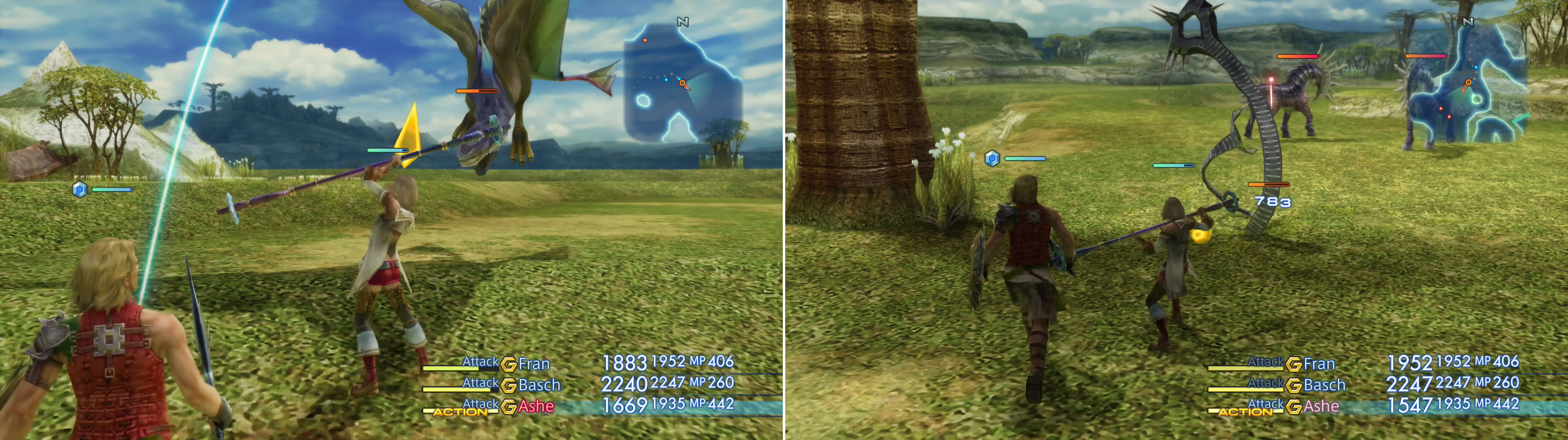 New enemies in the Ozmone Plain include the flying menace, Zu (left) and the sneaky Viper (right).