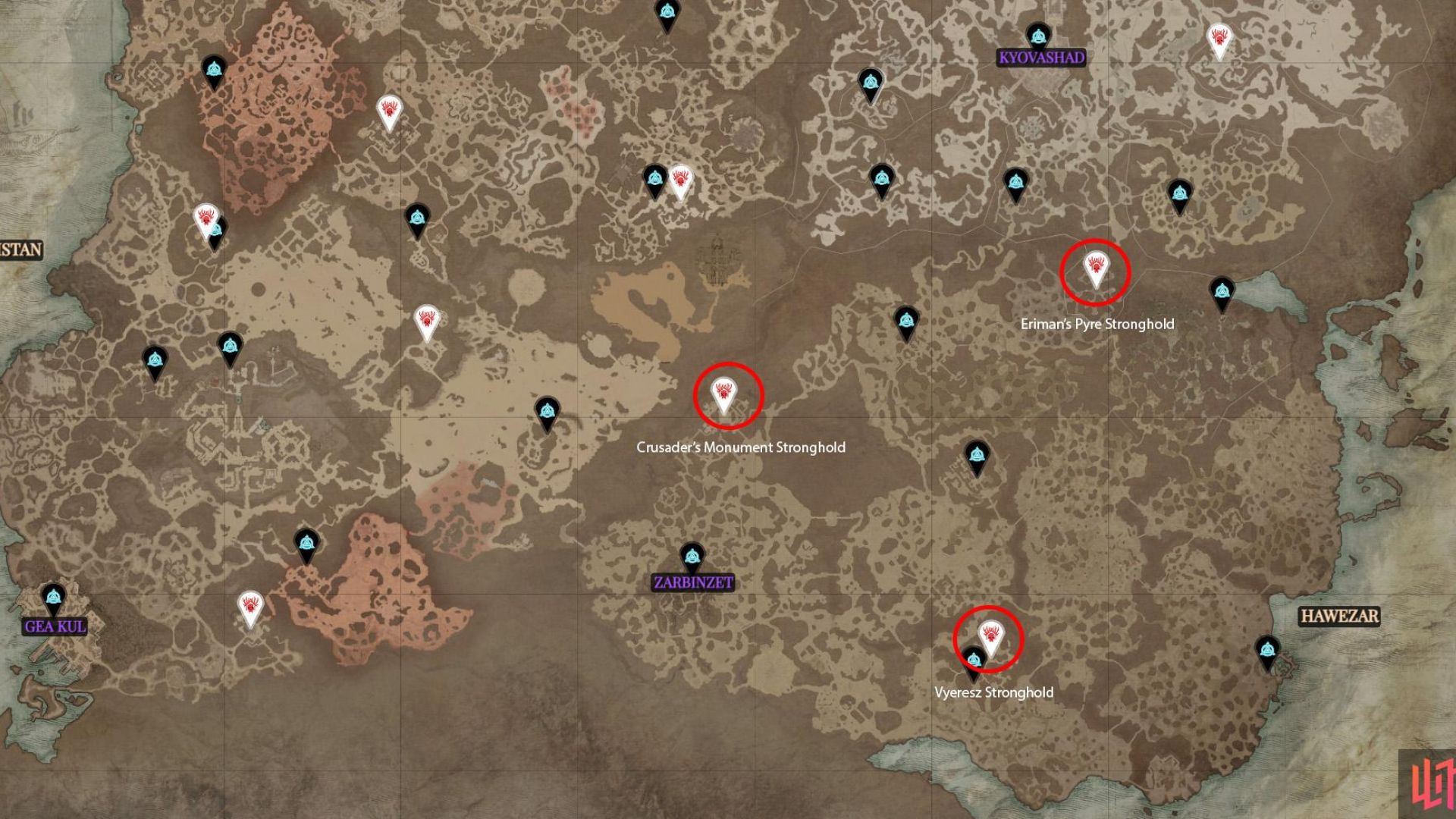 All Hawezar Stronghold Locations in Diablo 4 - Hawezar - Strongholds ...