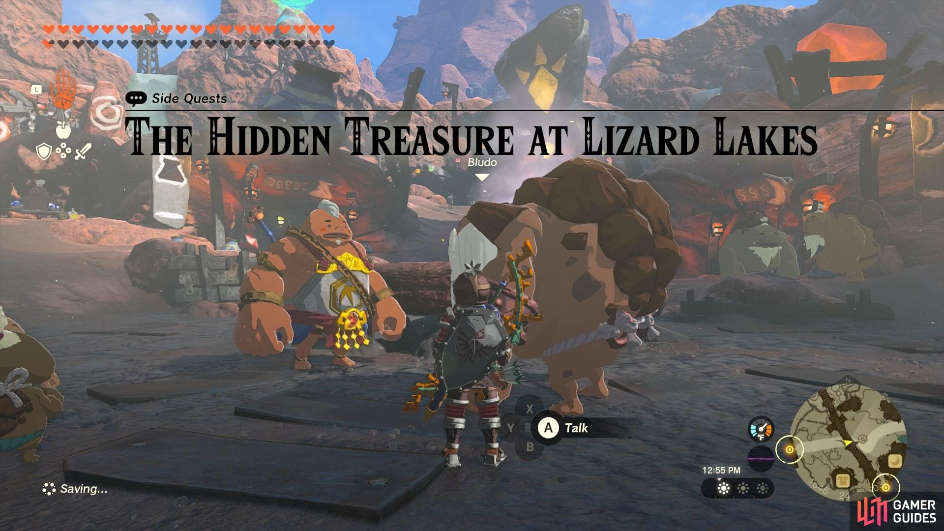 The Hidden Treasure At Lizard Lakes Walkthrough Zelda Tears Of The Kingdom Eldin Side 4004