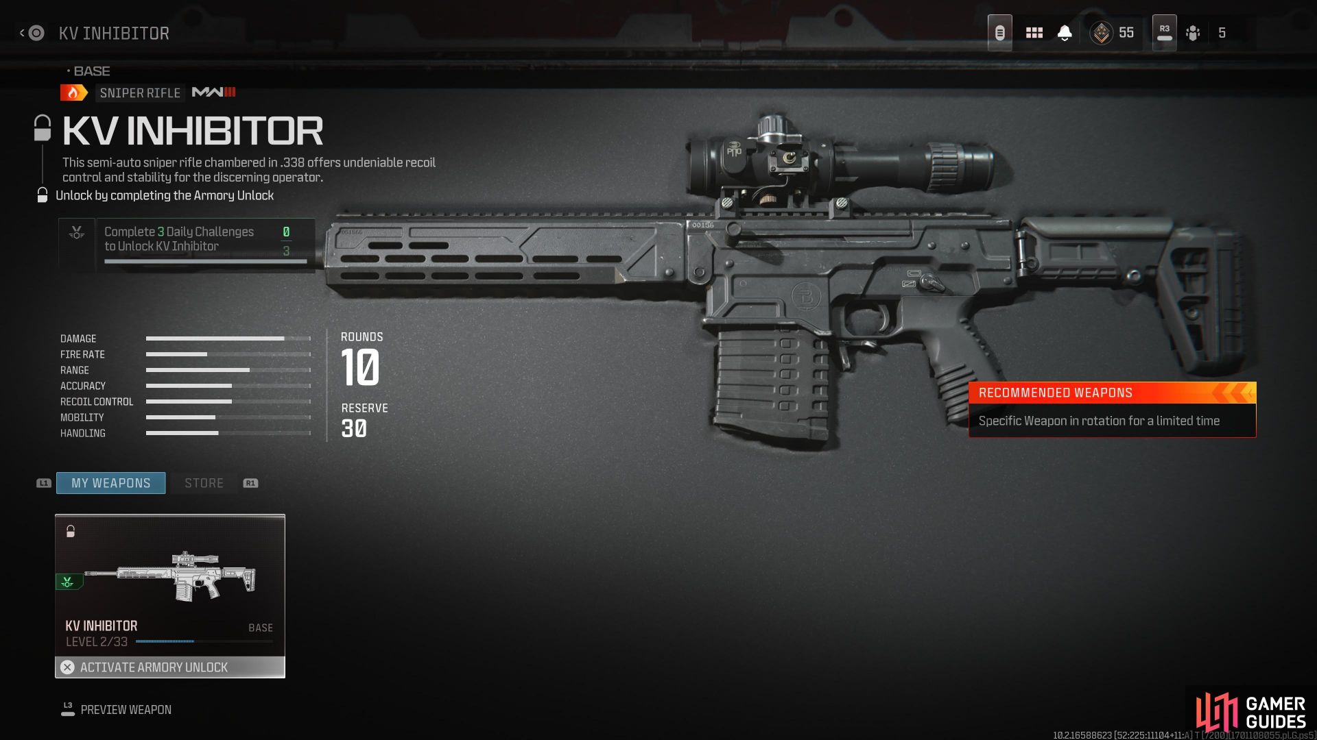 KV Inhibitor Camo Challenges & Tips in MW3 Sniper Rifles Camo