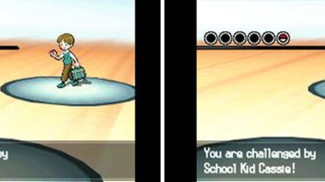 The first school kid will use a Pokemon weak to your starter, while the second has a Pokemon that’s strong.