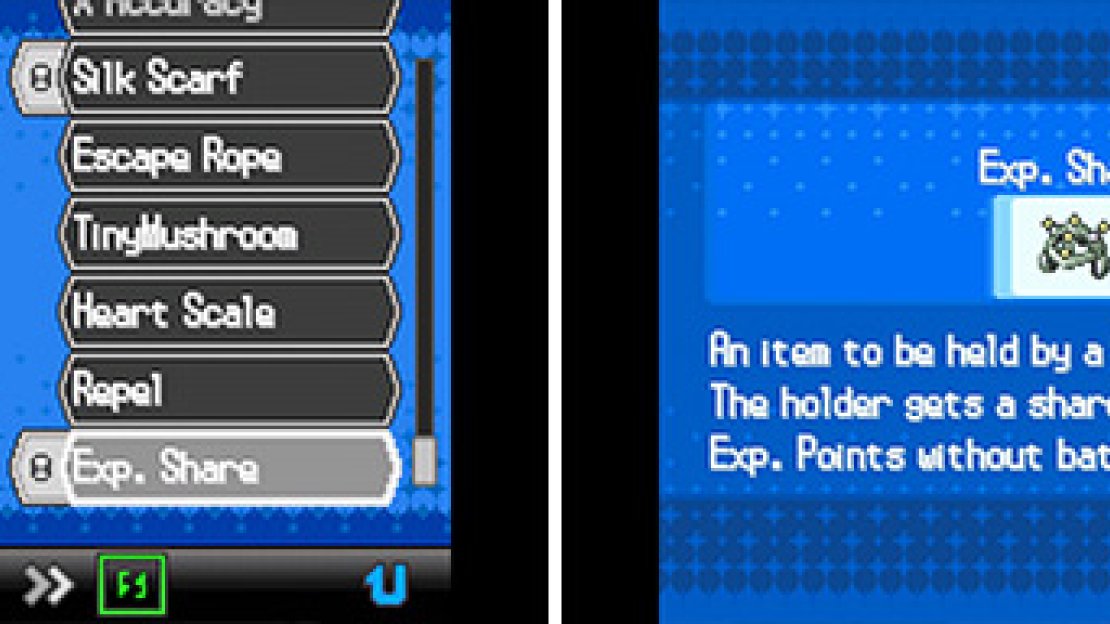 Exp. Share is great for training weaker Pokemon. Just slap it on your novice Pokemon while you battle with your veterans to feed them exp.