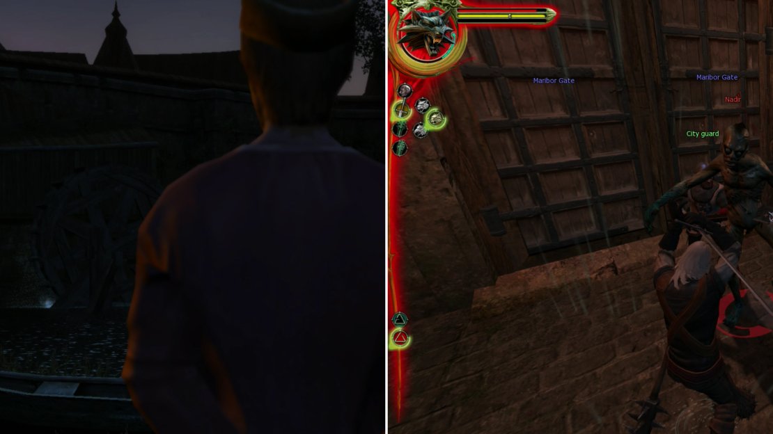 If you saved her from the rapists, escorted her home, and asked for a date, you can help Vesna keep the myth of the haunted mill alive (left). Nearby lurks the unique Drowned Dead, Nadir (right). Kill it and claim its trophy (help from the guard, as pictured, is unusual.)