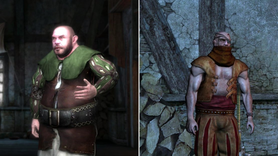 Chat with the Gambler to learn where he obtained your Silver Sword (left), then pester Ramsmeat to learn about Berengar (right).