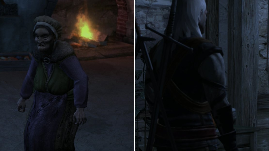 Grandma will pester you every time you enter her house, often frustrating your attempts to visit Shani (left). When you finally make it past the bi-polar, senile old woman downstairs, meet up with Shani and ask her about your Silver Sword (right).