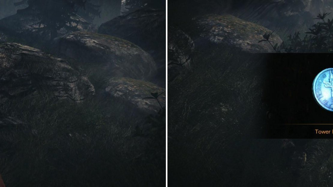 A little out of sight, but you can still see it. You can also get on top of the building and shoot it from there.