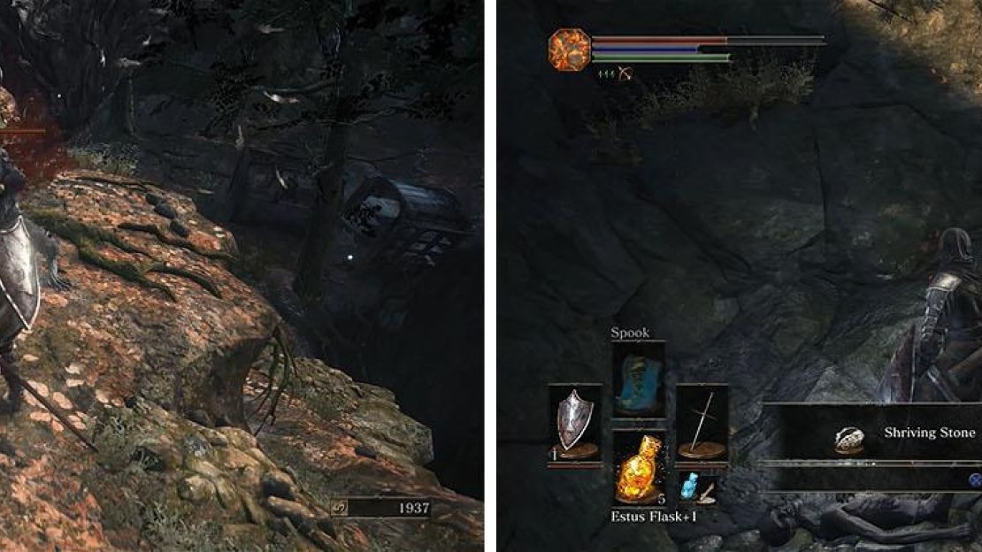 Defeat the Corvians and then collect the Shriving Stone in the corner below.