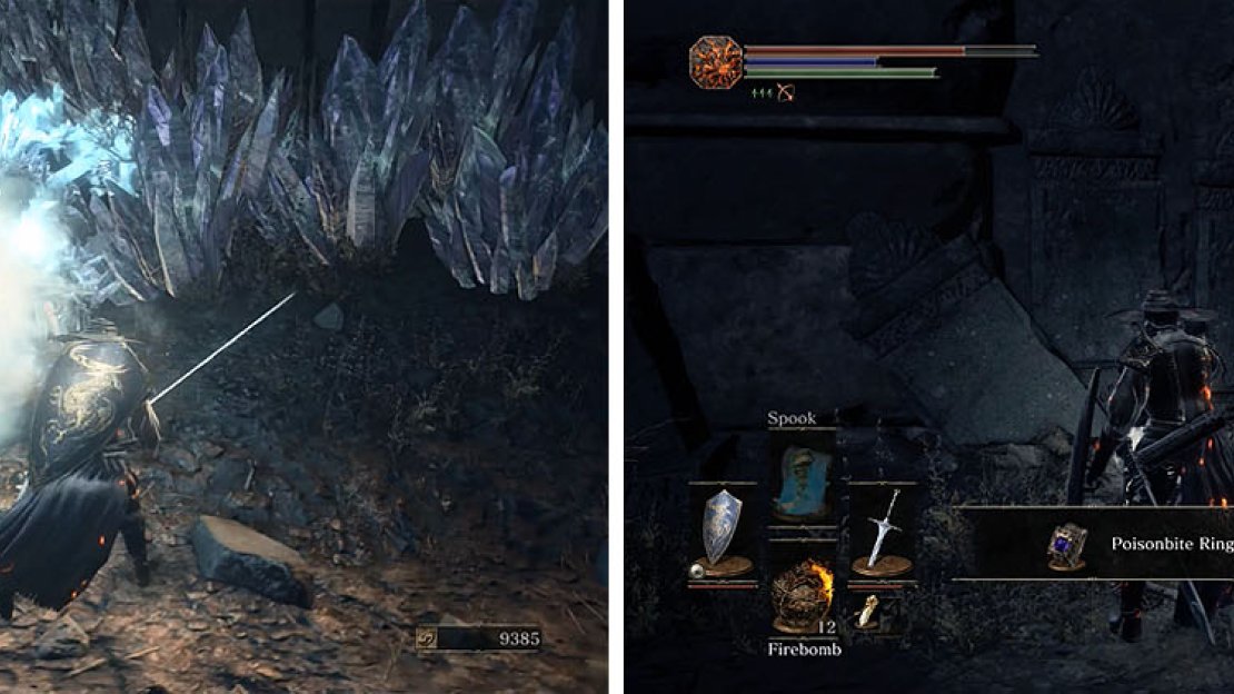 Behind the Ravenous Crystal Lizard is a hidden area with the Poisonbite Ring.