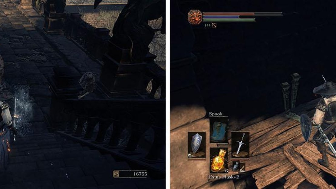 Make your way to the rooftops, defeating the Devouts around the corners.